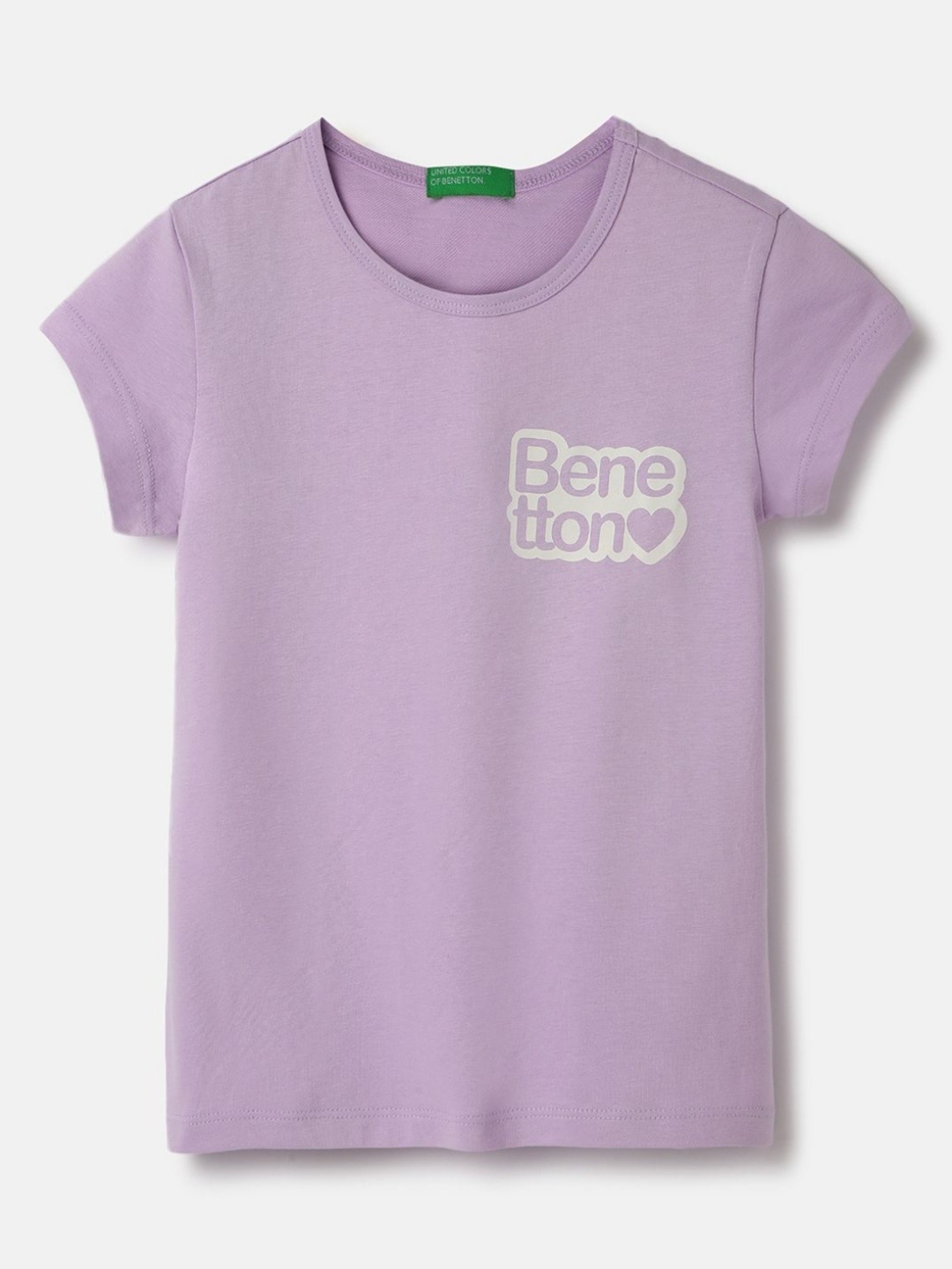 

United Colors of Benetton Girls Pure Cotton T-shirt, Purple