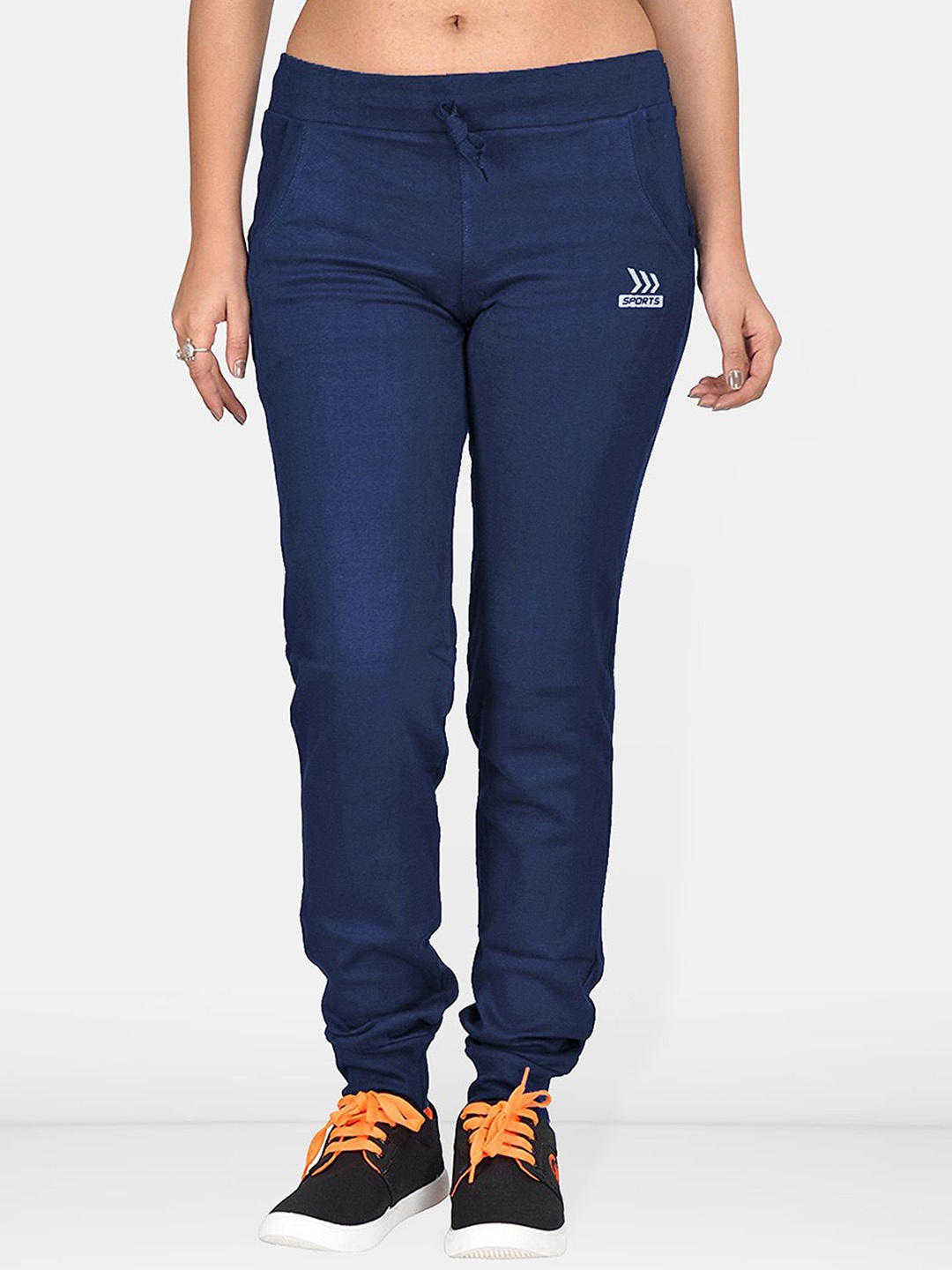 

Be You Women Cotton Relaxed-Fit Track Pants, Navy blue