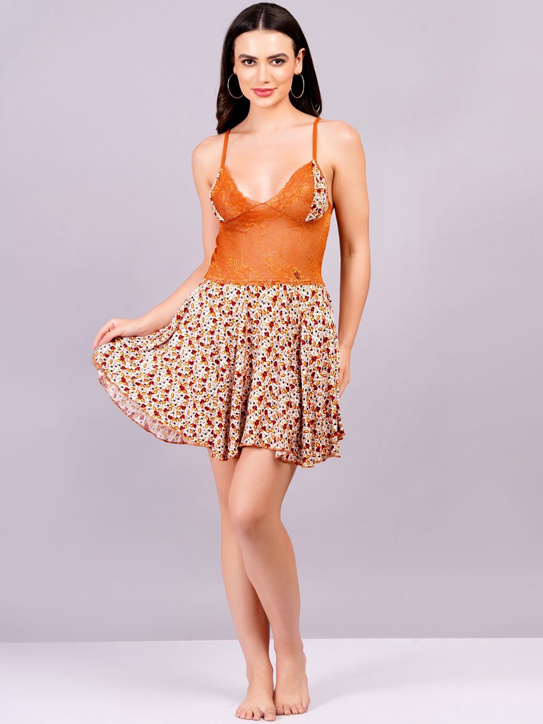 

Fleurt Women Stylish and Casual Baby Doll, Orange