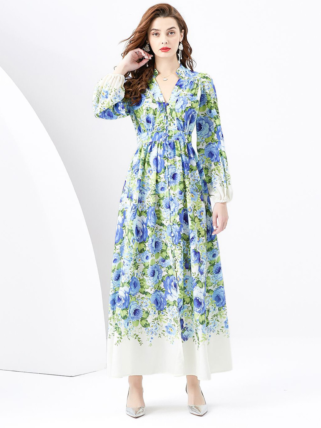 

JC Collection Floral Print Maxi Dress, Green