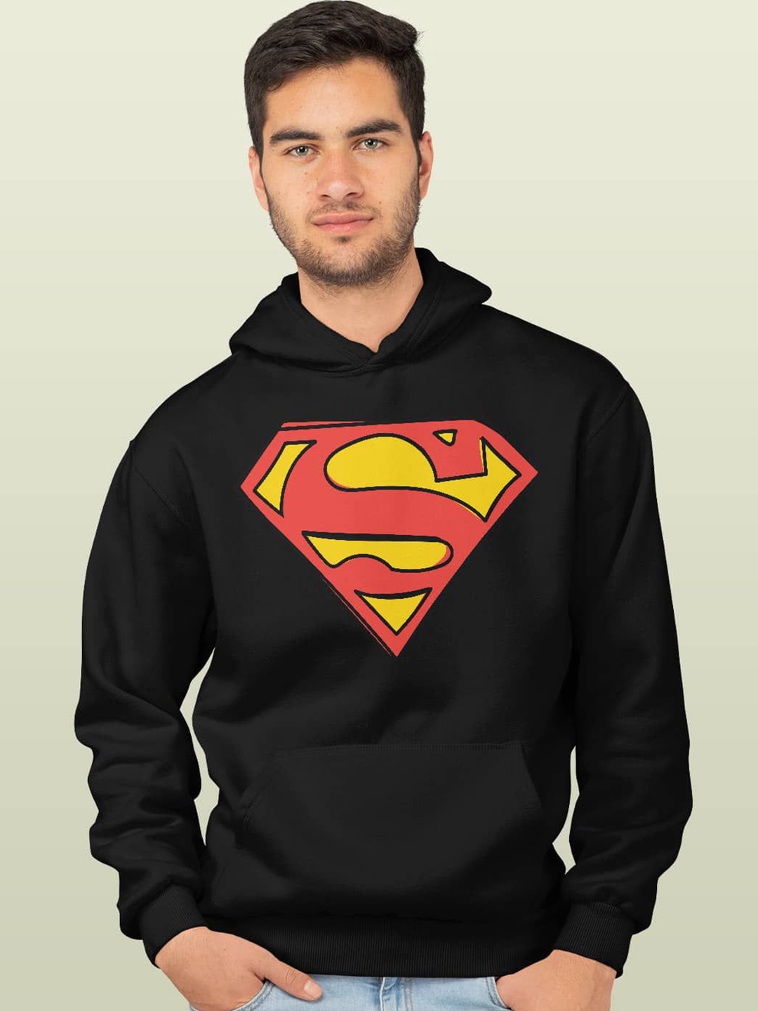 

macmerise Men Printed Hooded Sweatshirt, Black