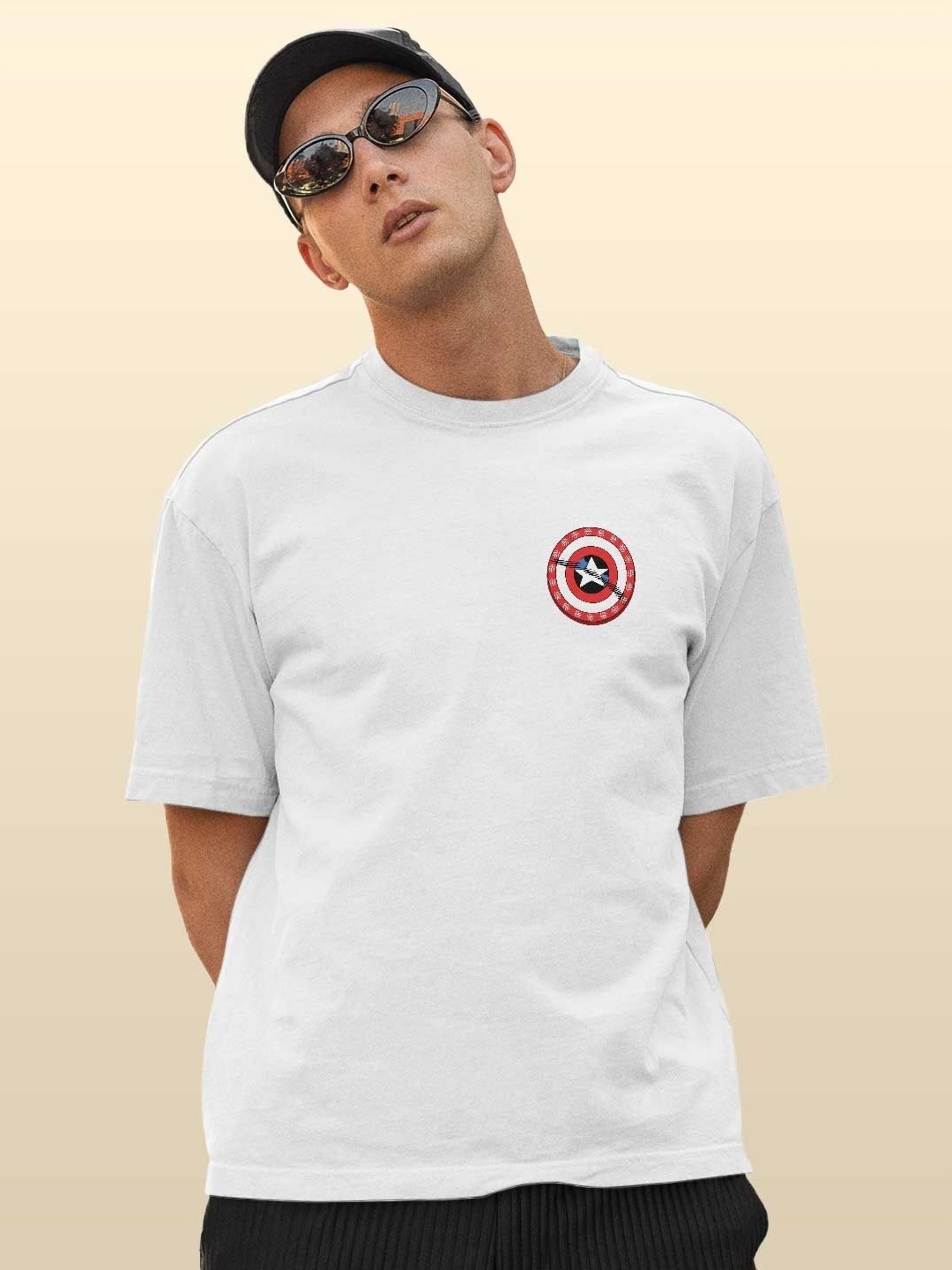 

macmerise Men Striped Raw Edge T-shirt, White
