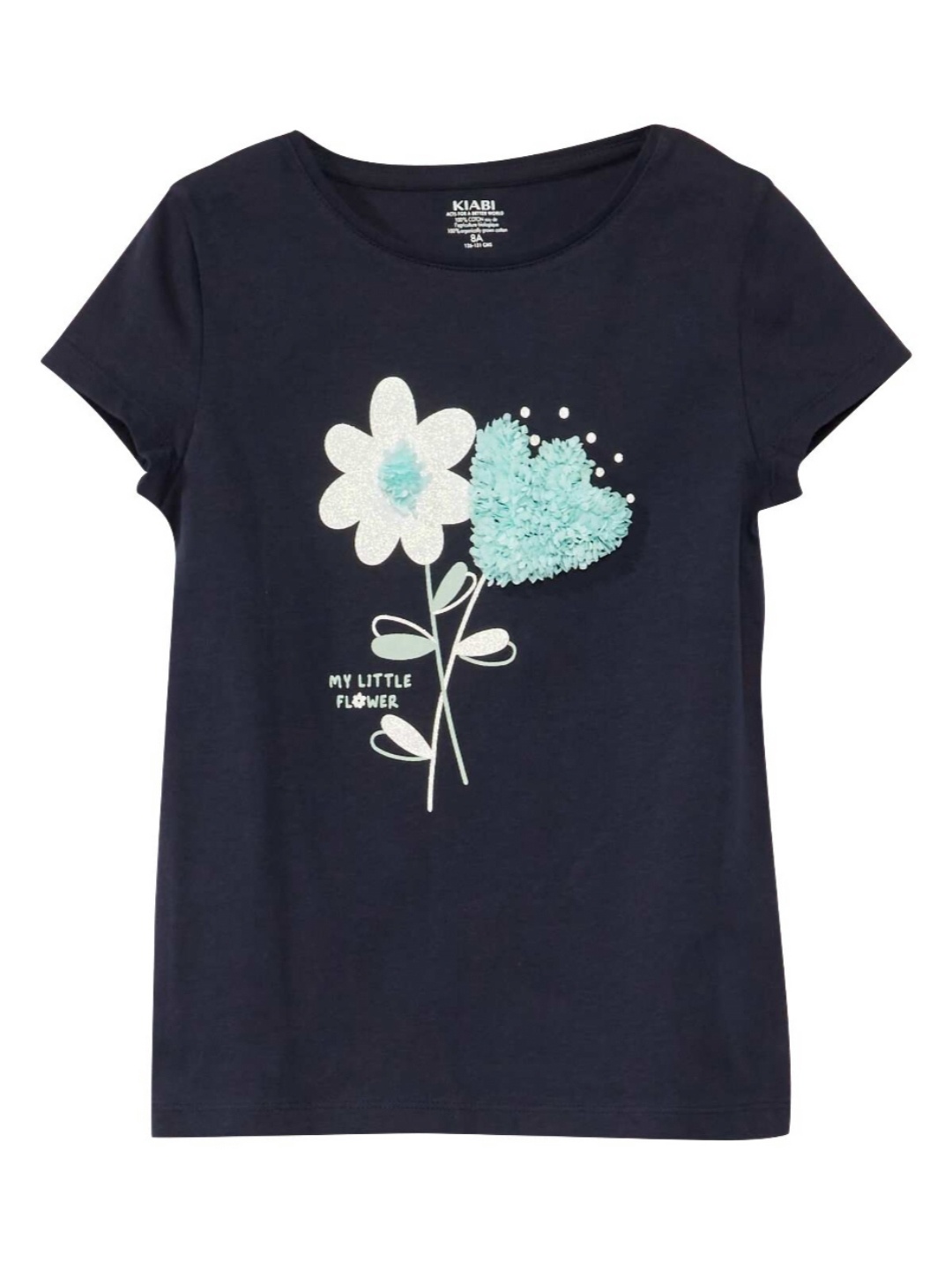 

KIABI Girls Floral Printed T-shirt, Navy blue