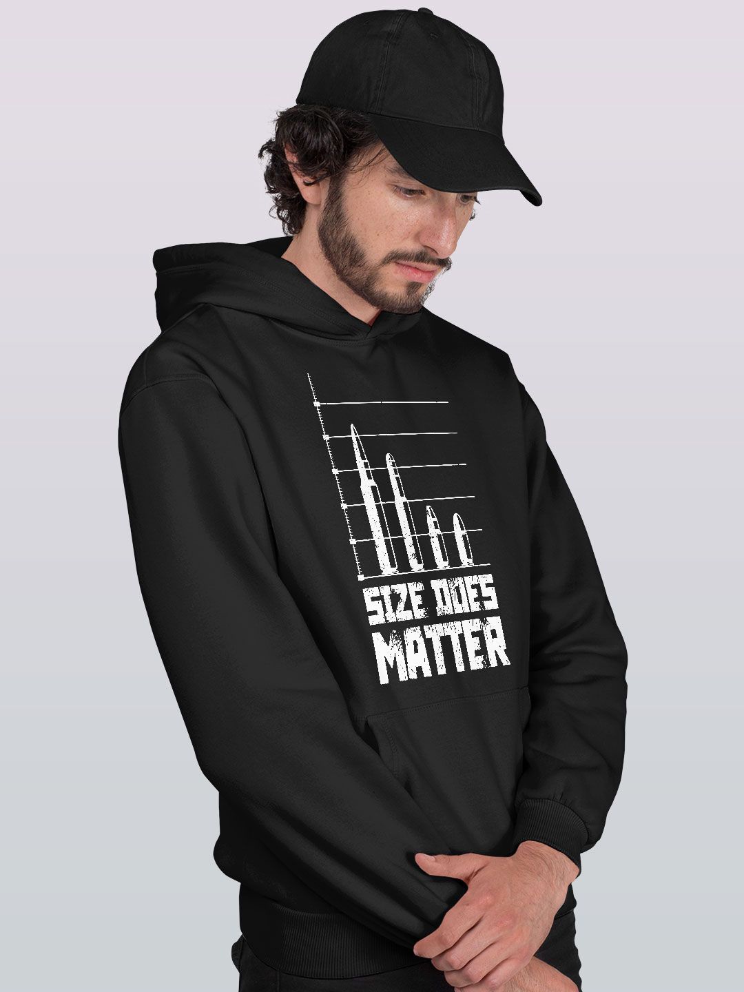 

macmerise Men Printed Hooded Sweatshirt, Black