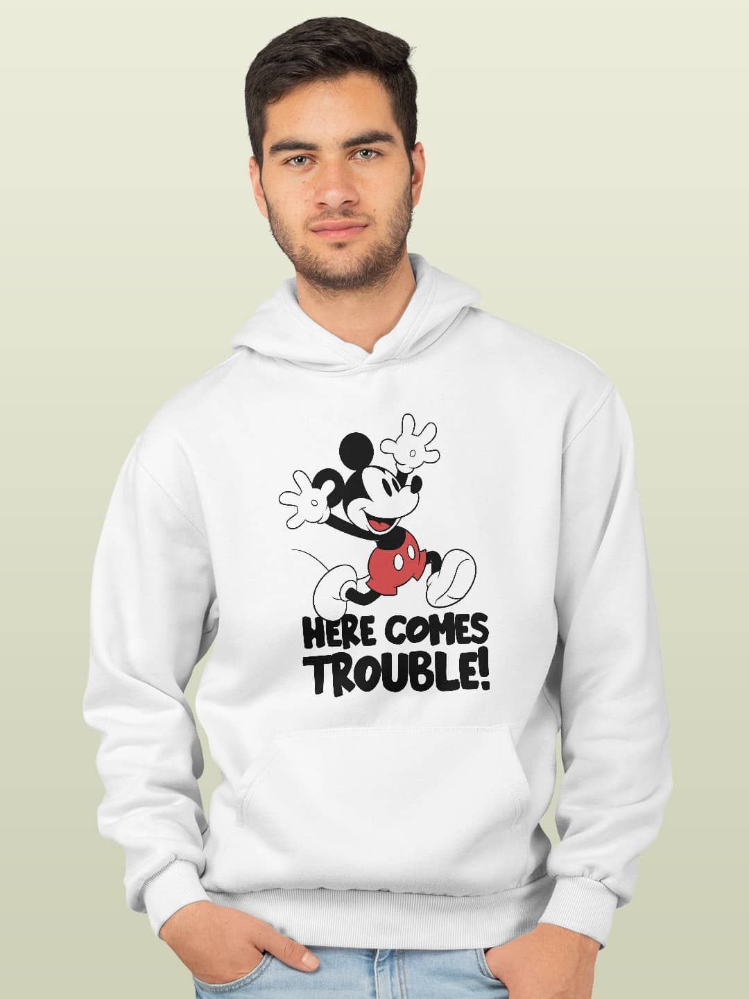

macmerise Men Printed Hooded Sweatshirt, White