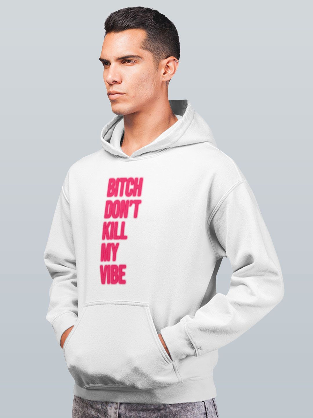 

macmerise Men Printed Hooded Sweatshirt, White