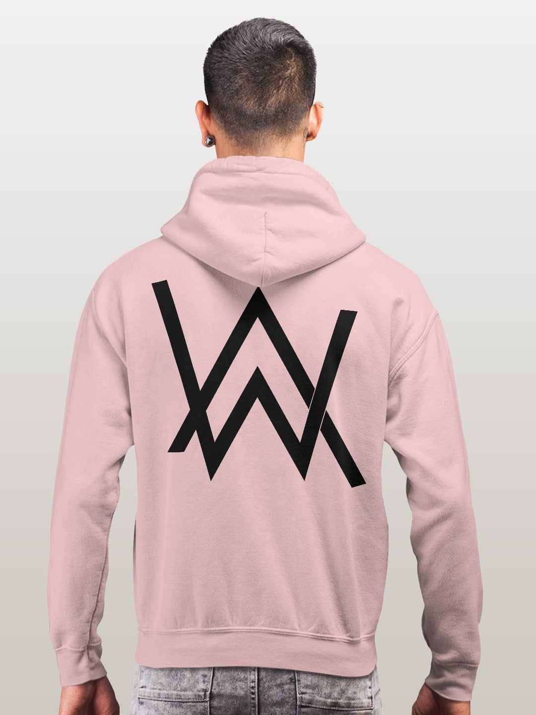 

macmerise Men Printed Hooded Sweatshirt, Pink