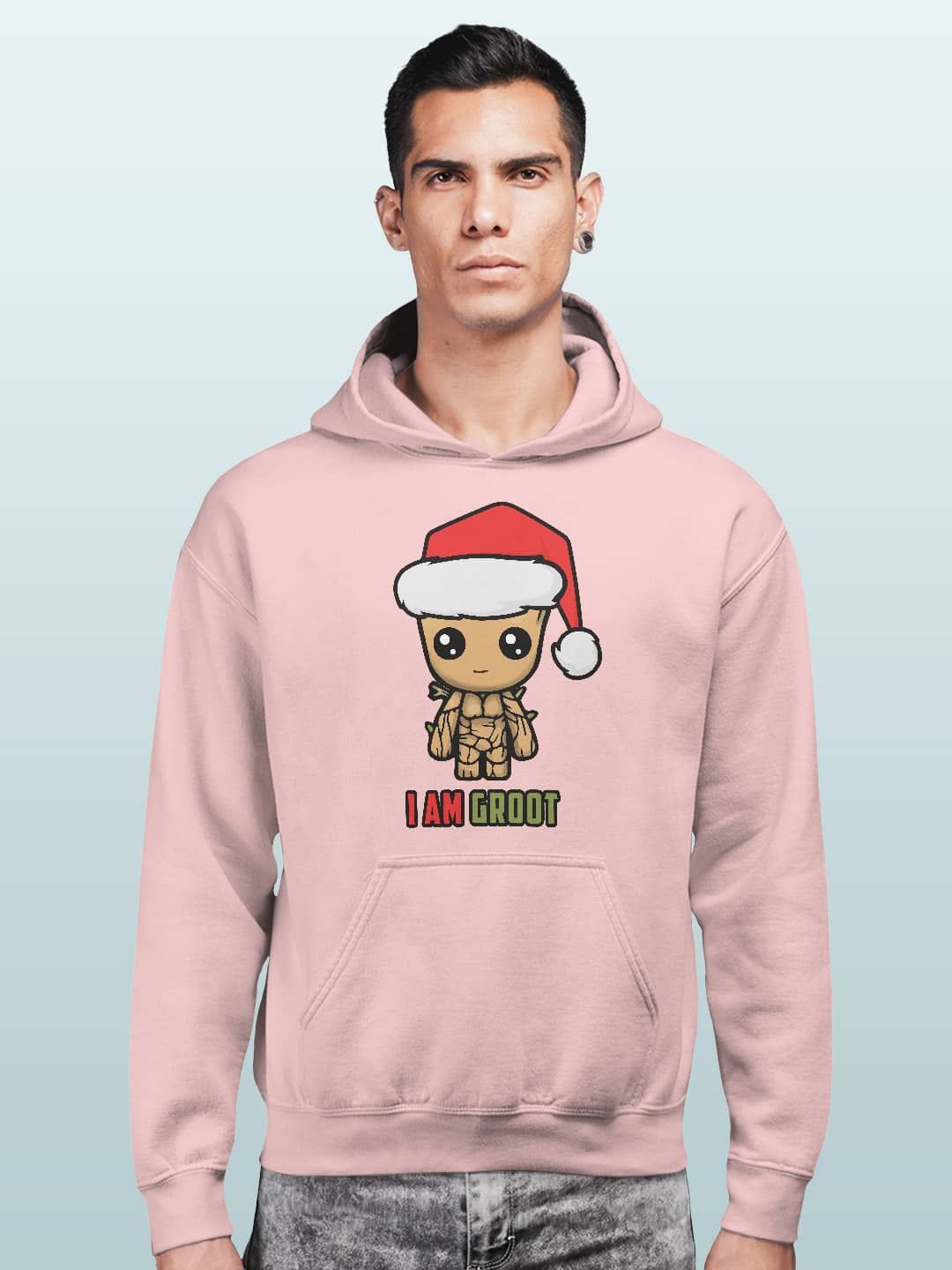 

macmerise Men Printed Hooded Sweatshirt, Pink