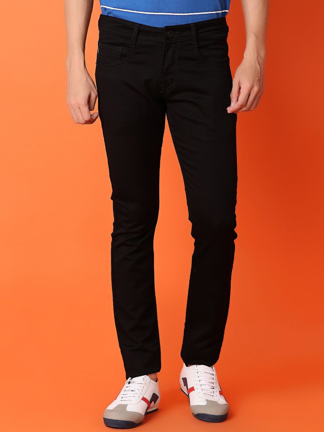 

V-Mart Men Slim Fit Stretchable Jeans, Black