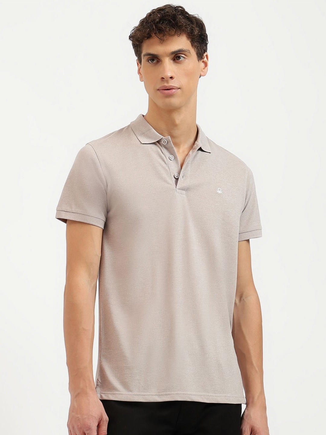 

United Colors of Benetton Men Polo Collar Pockets T-shirt, Grey
