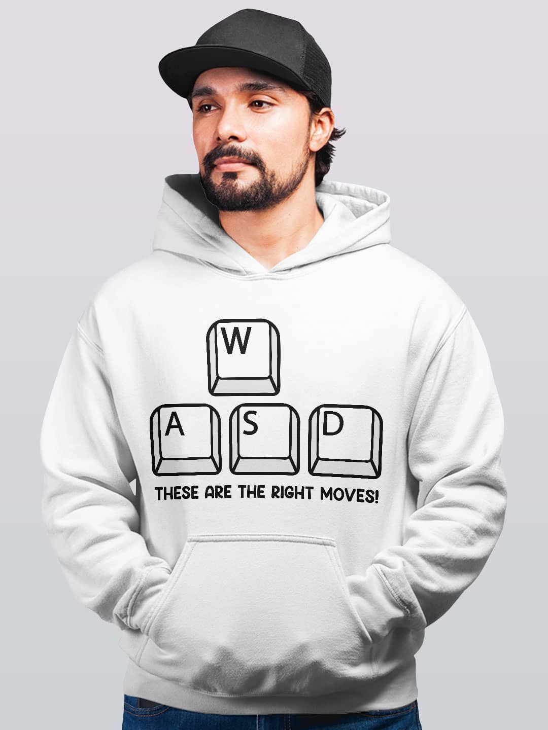 

macmerise Men Printed Hooded Sweatshirt, White