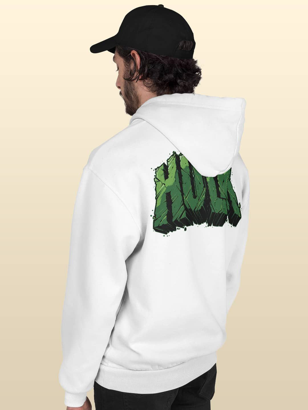 

macmerise Men Printed Hooded Sweatshirt, White