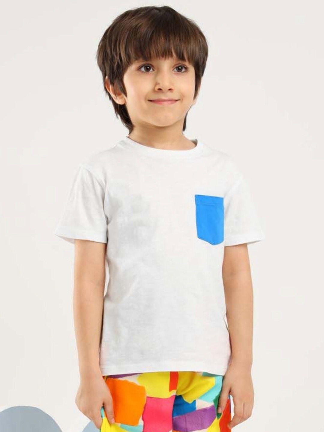 

Somersault Boys Solid Round Neck Cotton T-Shirt, Off white