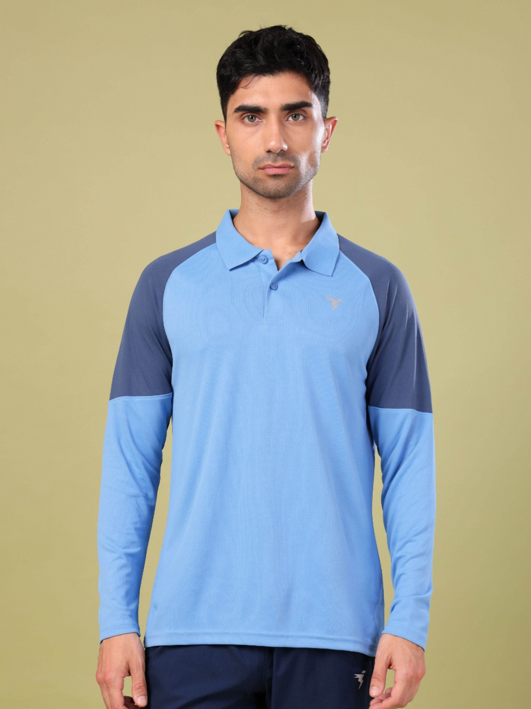 

Technosport Men UPF5 Colourblocked Polo Collar Slim Fit T-Shirt, Blue