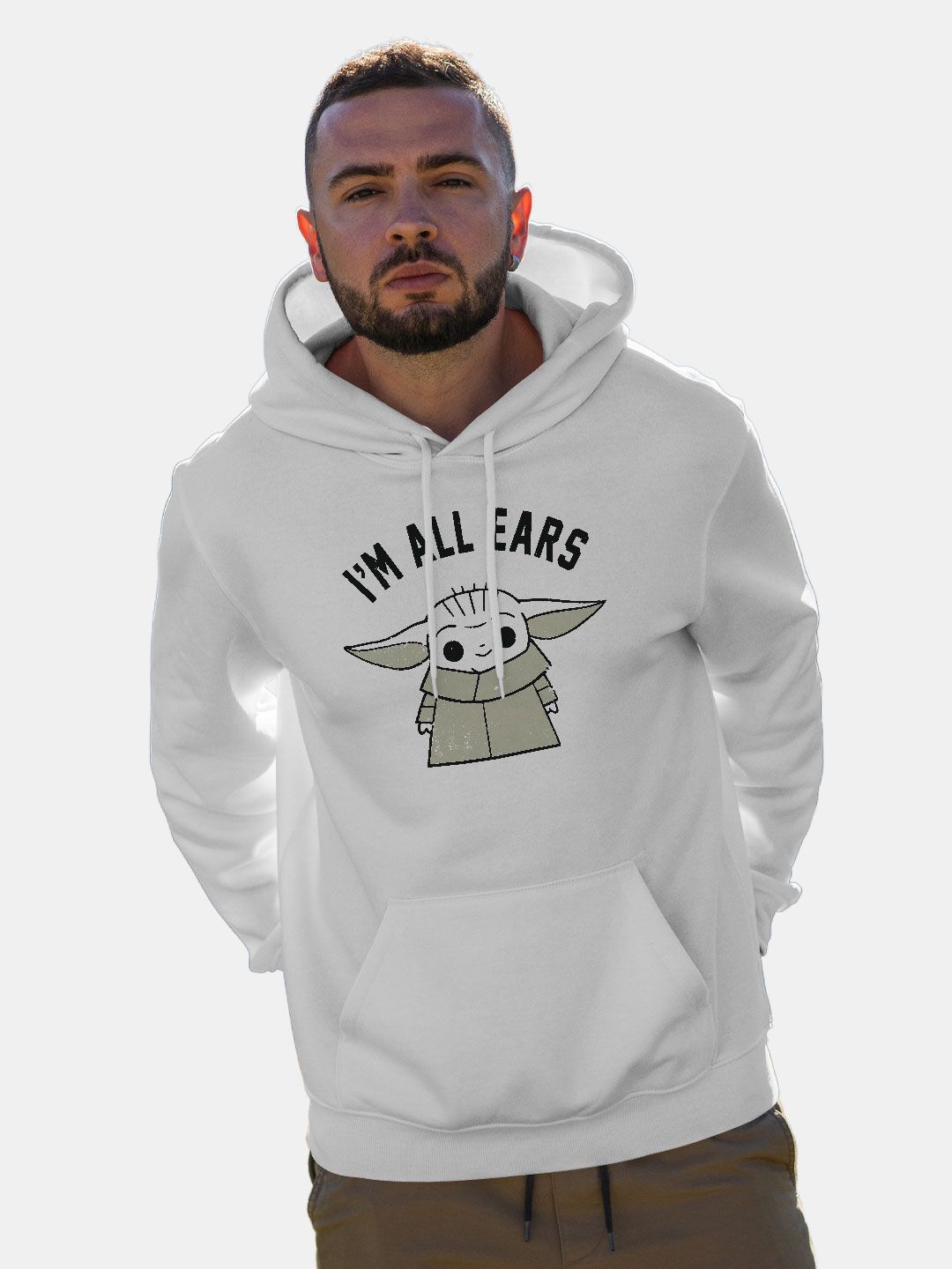 

macmerise Men Printed Hooded Sweatshirt, White