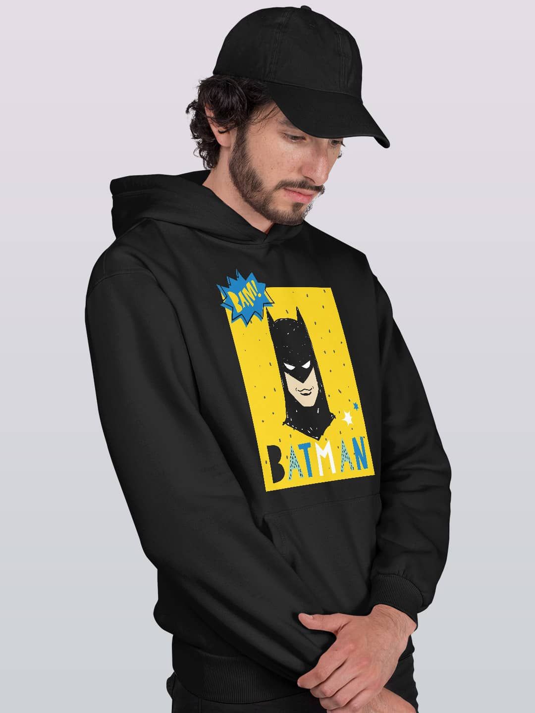 

macmerise Men Printed Hooded Sweatshirt, Black