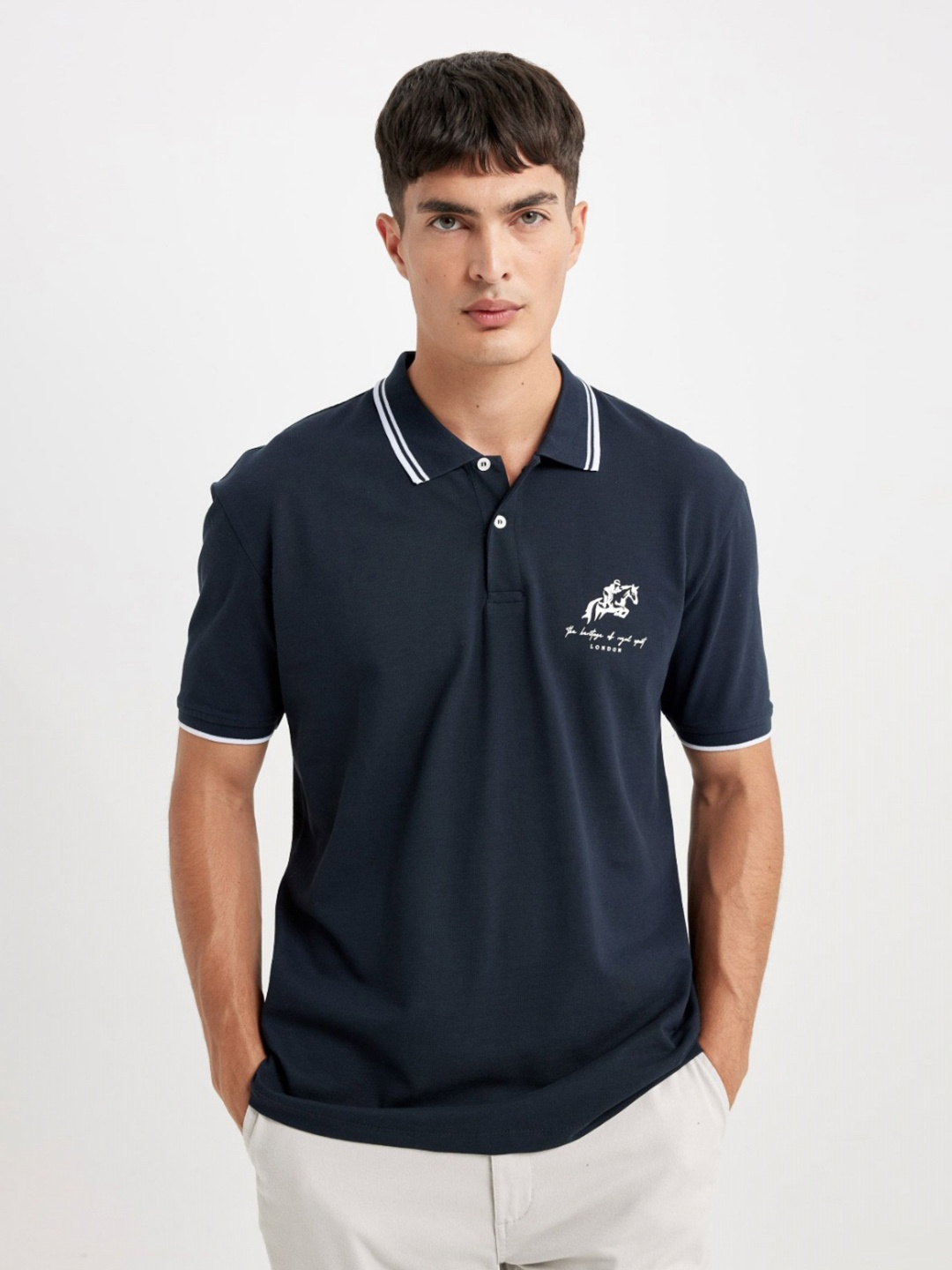 

DeFacto Men Polo Collar T-shirt, Na