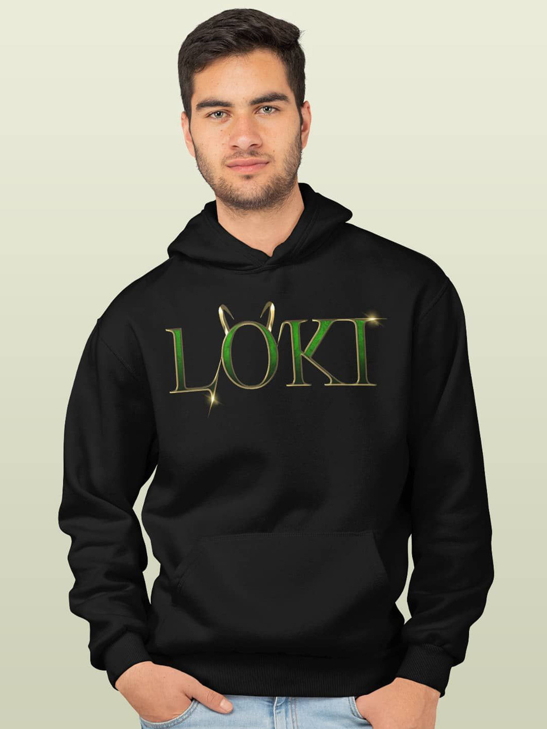 

macmerise Men Printed Hooded Sweatshirt, Black
