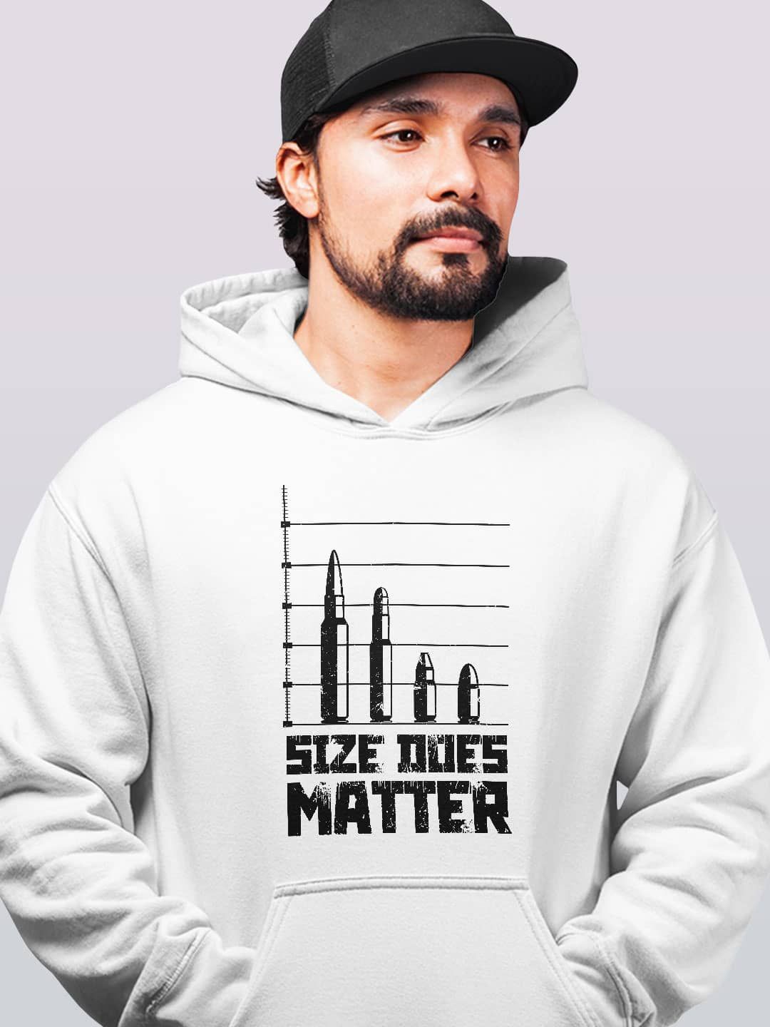

macmerise Men Printed Hooded Sweatshirt, White