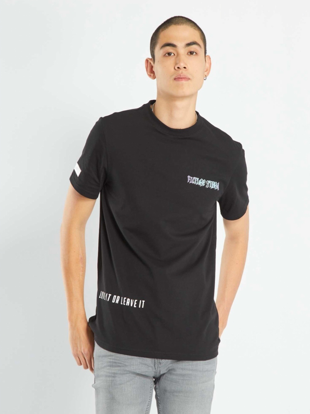 

KIABI Men Graphic Printed T-shirt, Black