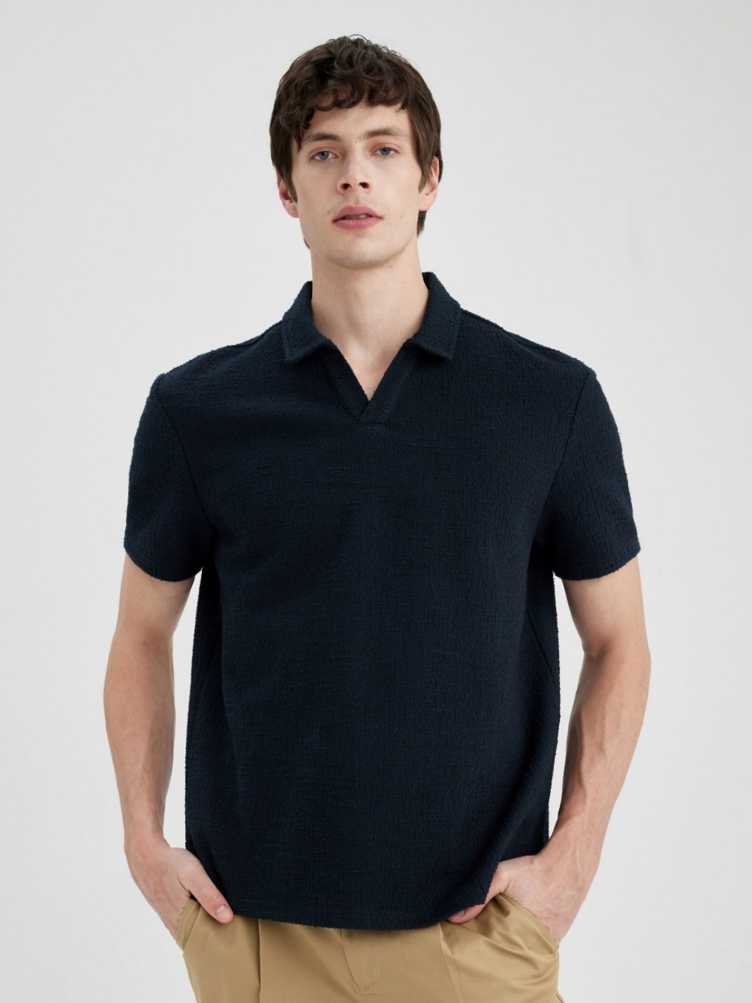 

DeFacto Men Polo Collar Pockets T-shirt, Na