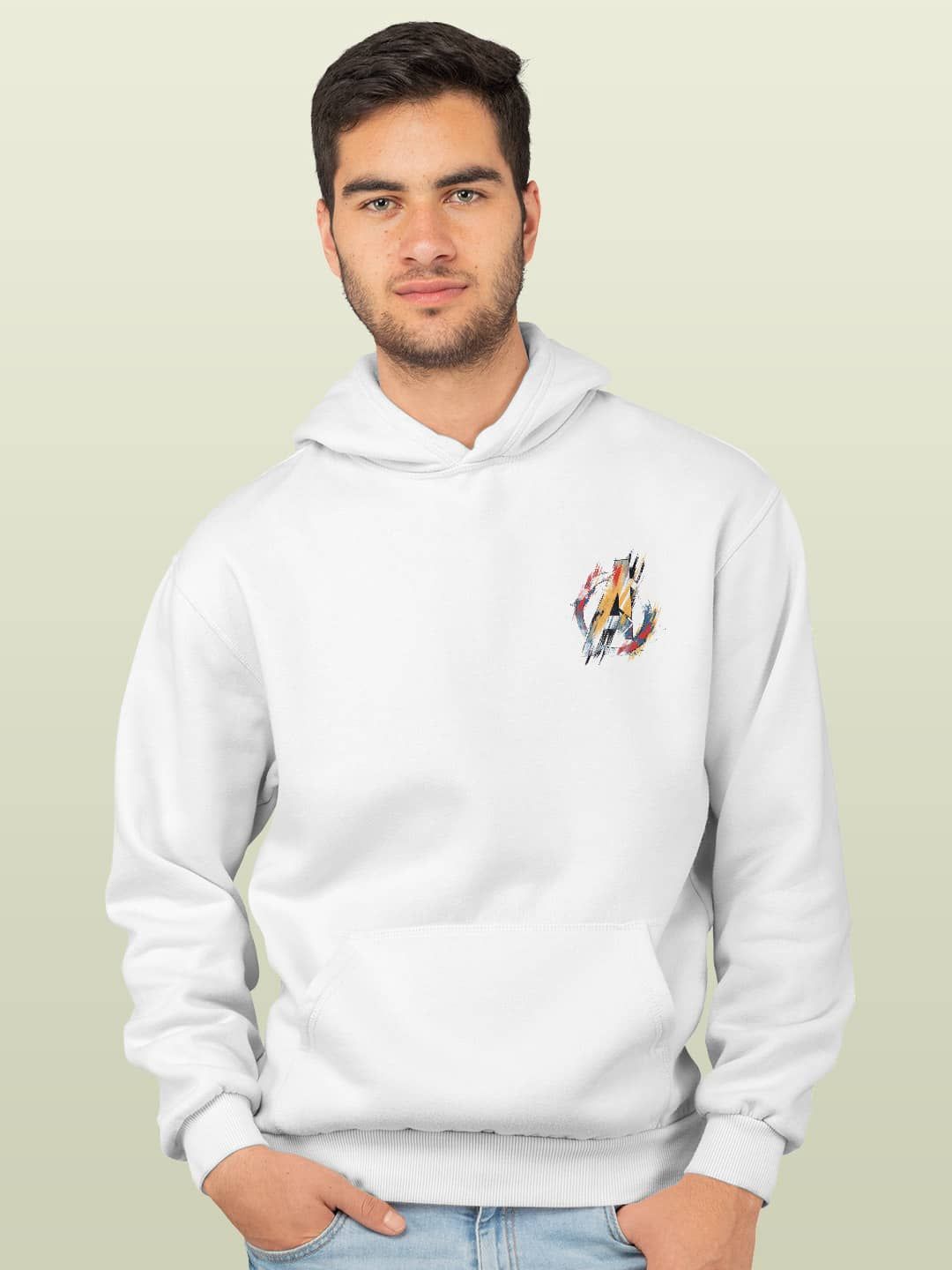 

macmerise Men Hooded Sweatshirt, White