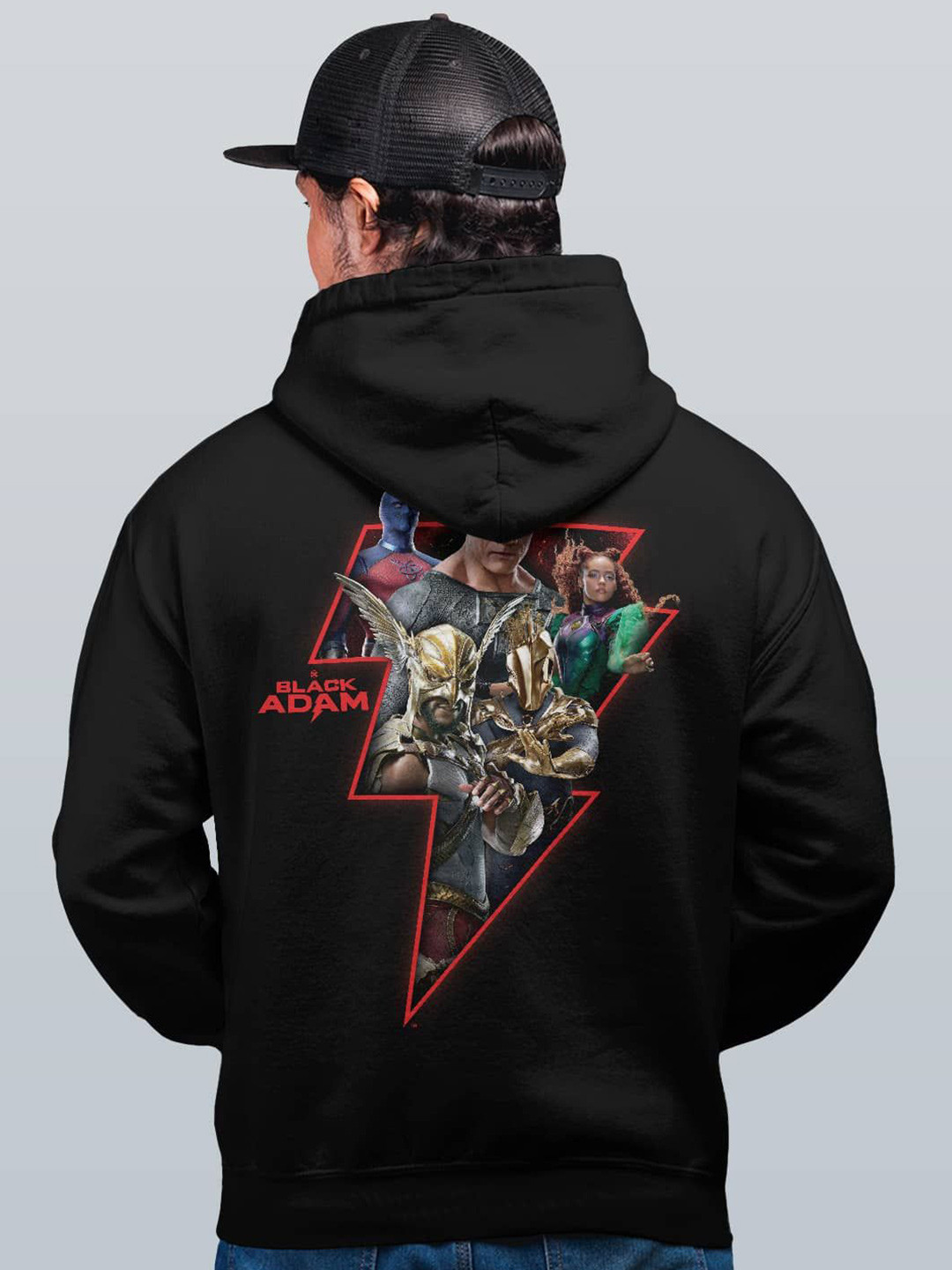 

macmerise Men Printed Hooded Sweatshirt, Black