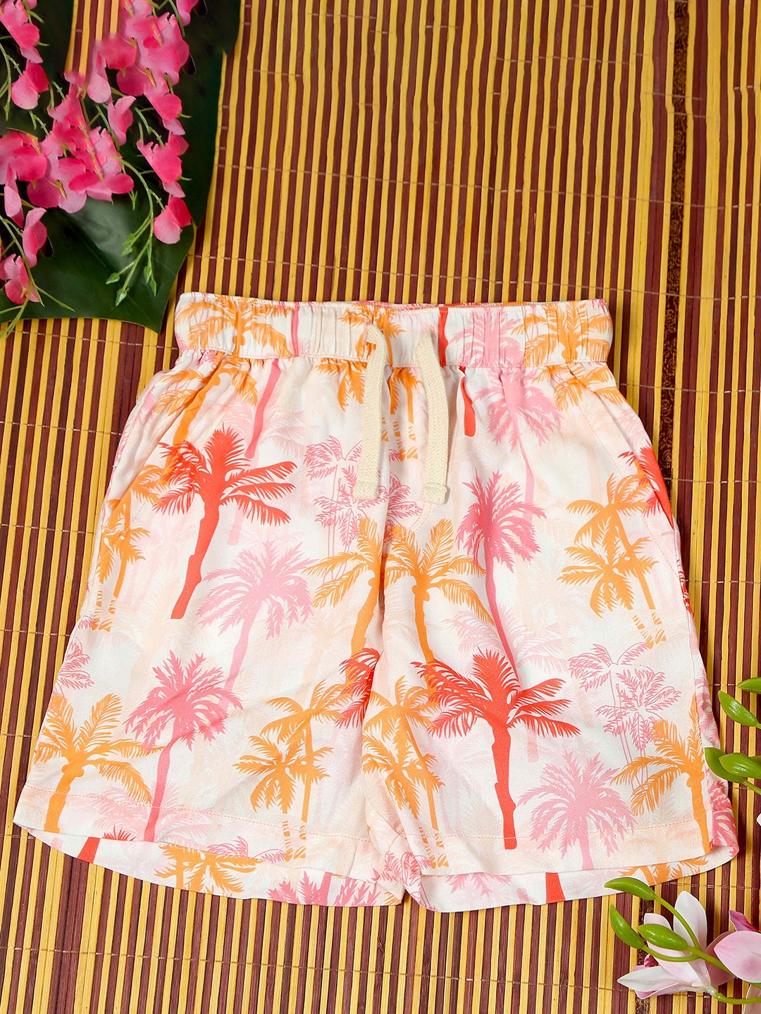 

The Lion and The Fish Boys Floral Printed Shorts, Pink