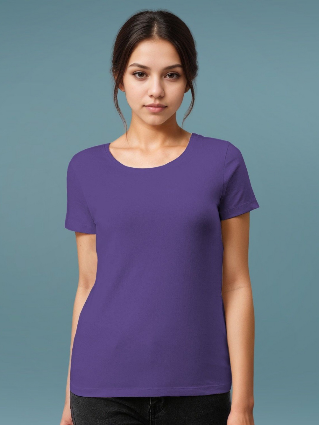 

DressBerry Women Solid Round Neck T-shirt, Purple