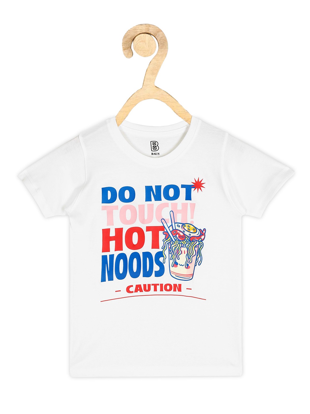 

BAESD Boys Typography Printed Applique T-shirt, White