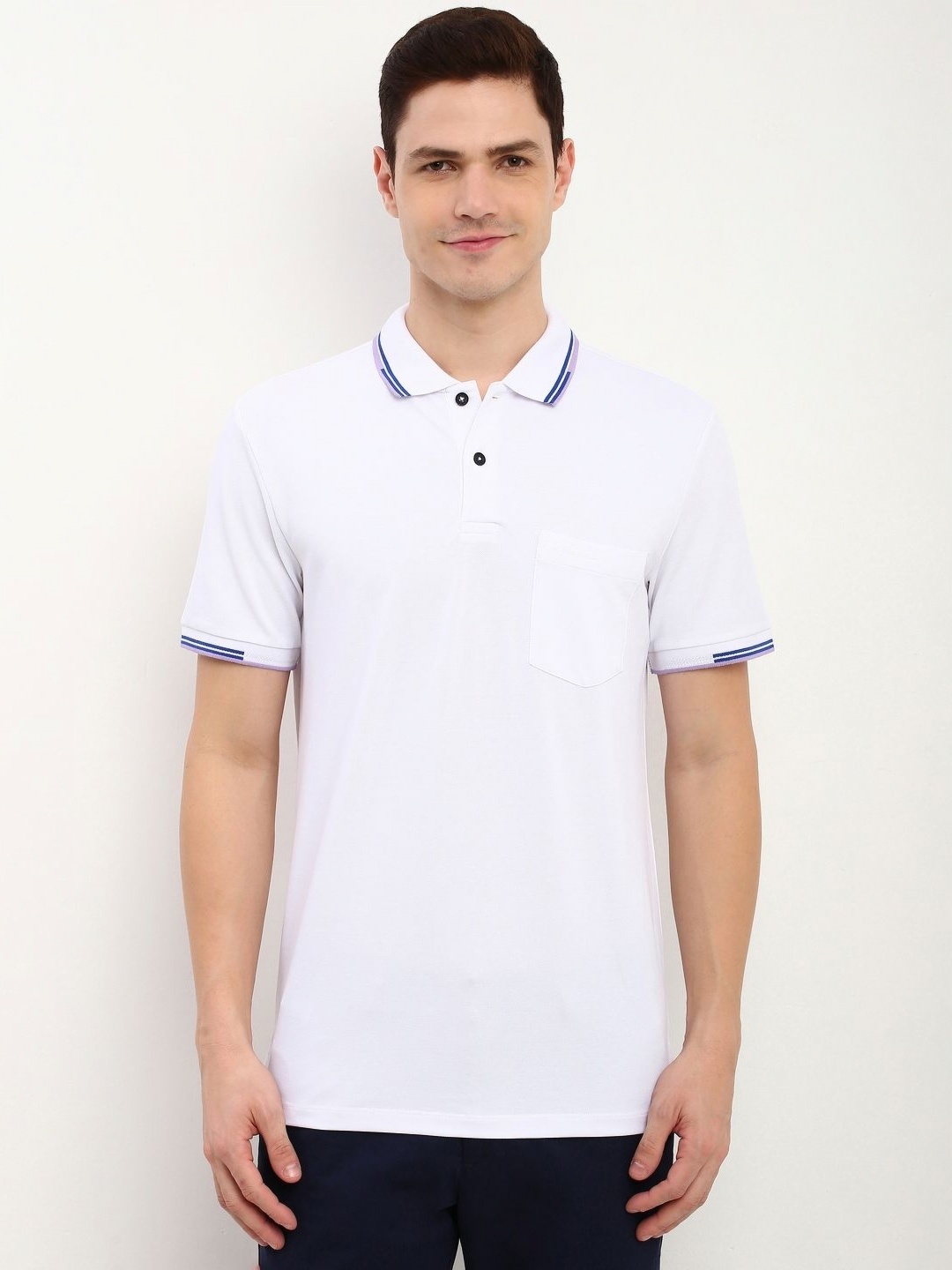 

Allen Solly Men Polo Collar Pockets T-shirt, White