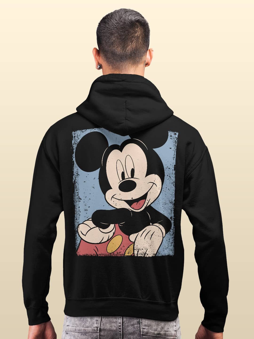 

macmerise Men Printed Hooded Sweatshirt, Black