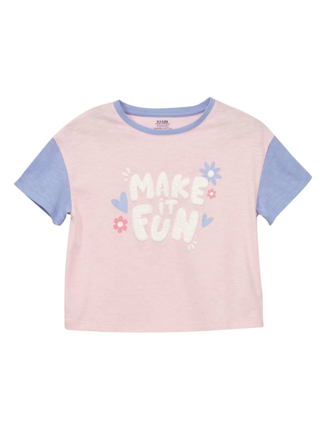

KIABI Girls Typography Printed Pure Cotton T-shirt, Pink