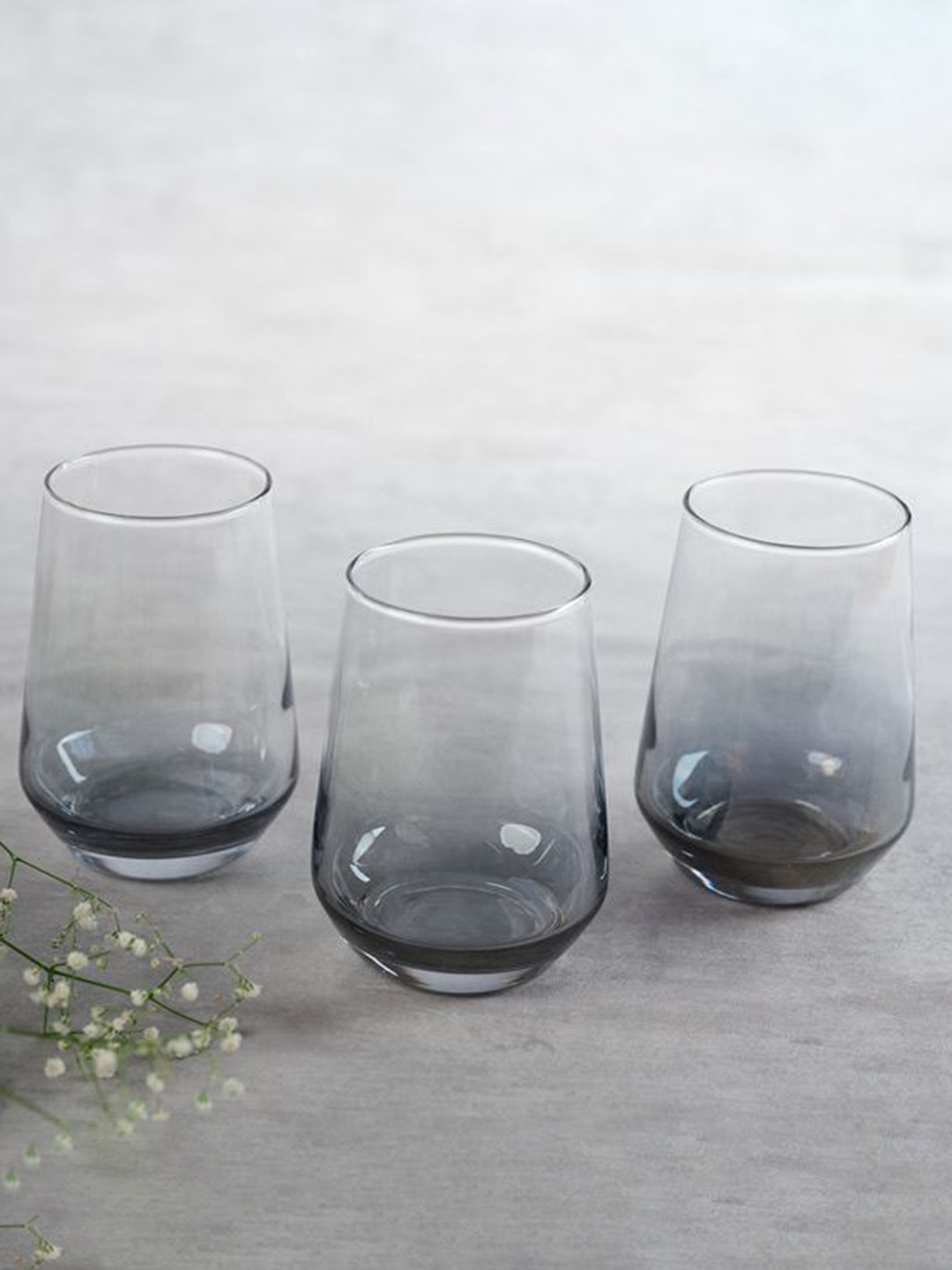 

BlackCarrot Transparent & Black 6 Pieces Water Glasses 390ml Each