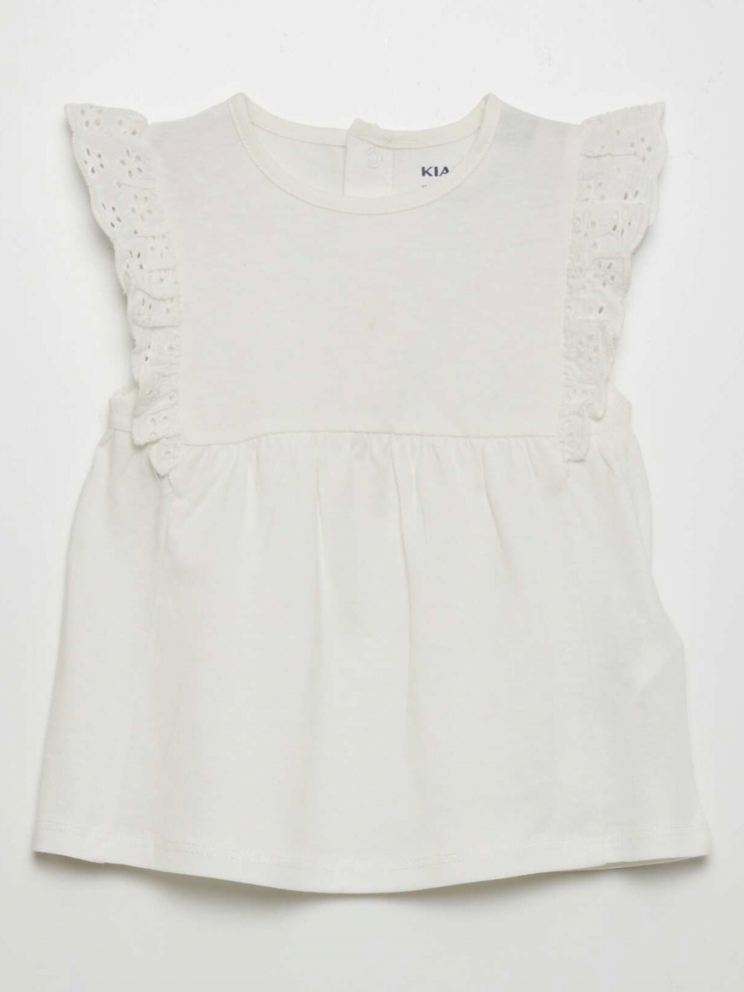 

KIABI Girls Solid Pure Cotton T-shirt, White