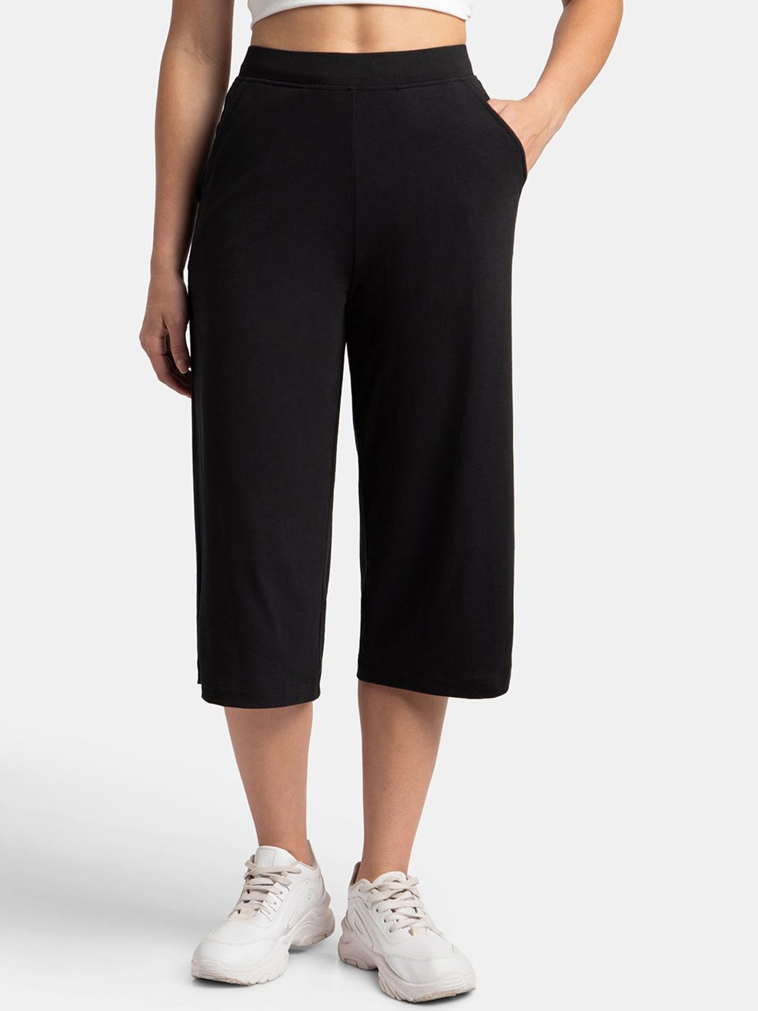 

Jockey Super Combed Cotton Rich Stretch Relaxed Fit Culottes-A150, Black