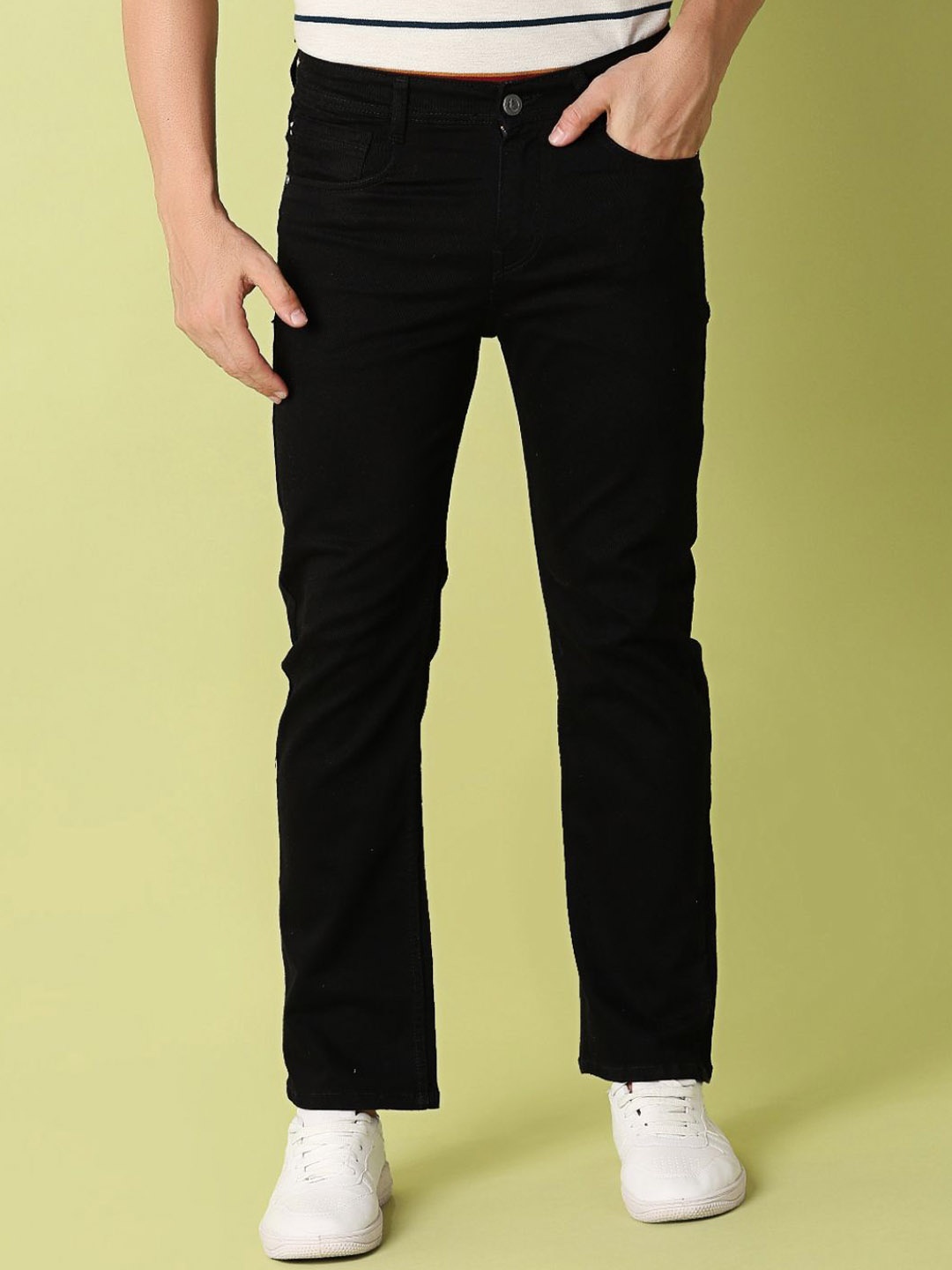 

V-Mart Men Regular Fit Mid Rise Stretchable Jeans, Black