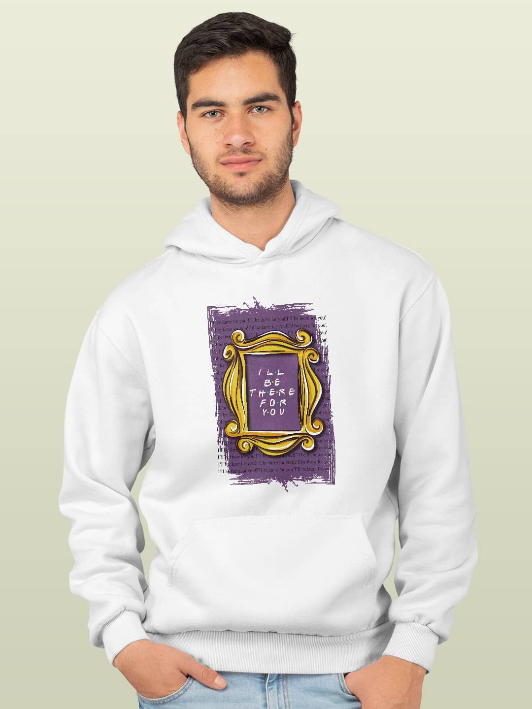 

macmerise Men Printed Hooded Sweatshirt, White