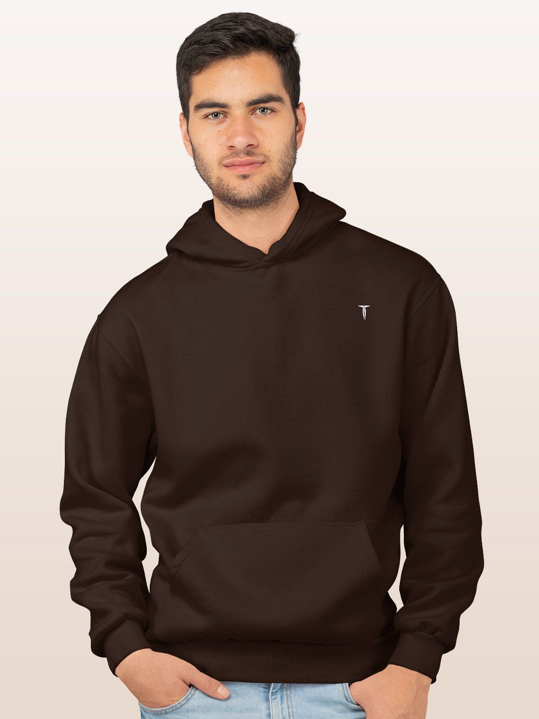 

macmerise Men Hooded Sweatshirt, Brown