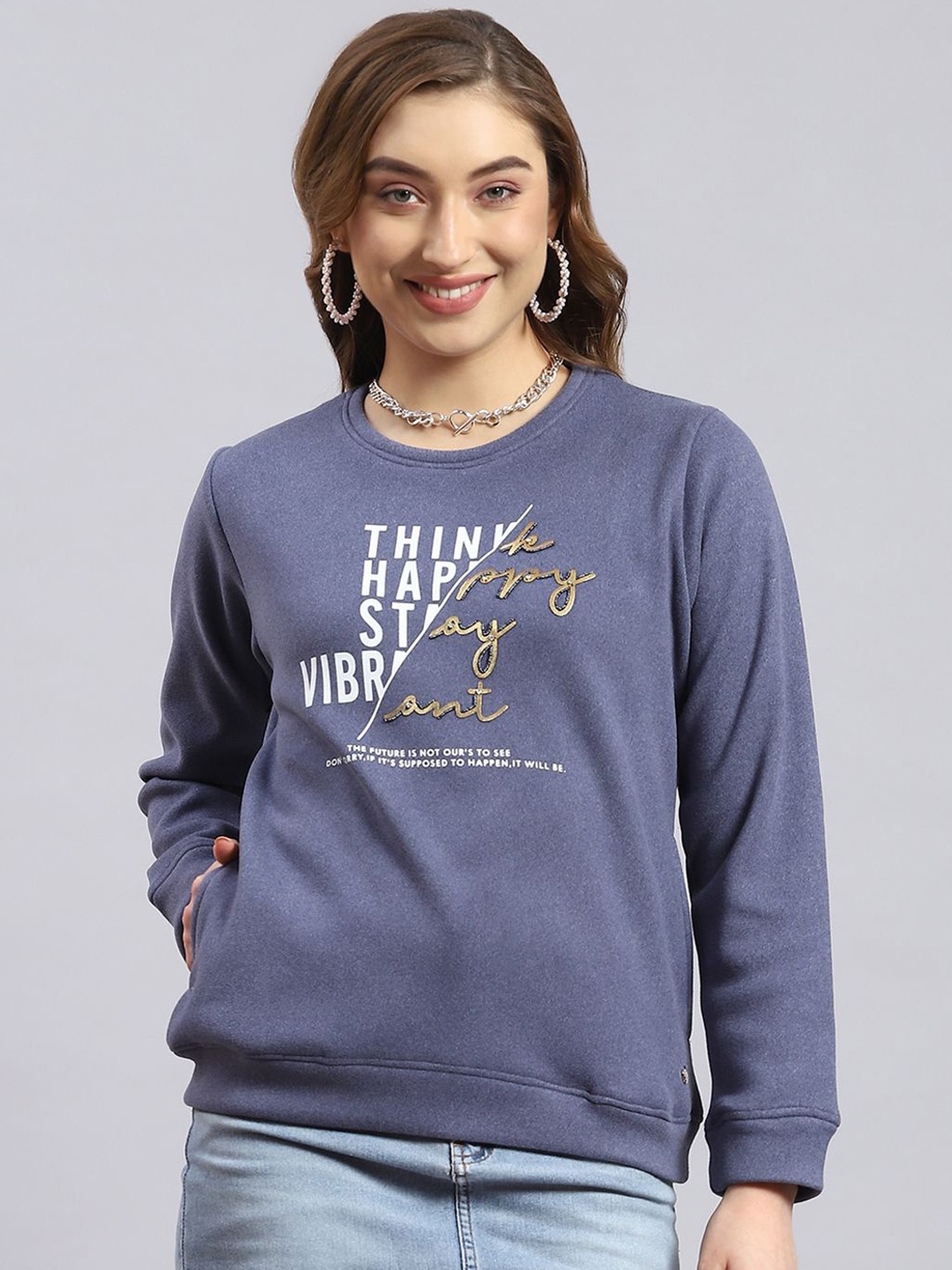 

Monte Carlo Women Printed Sweatshirt, Blue