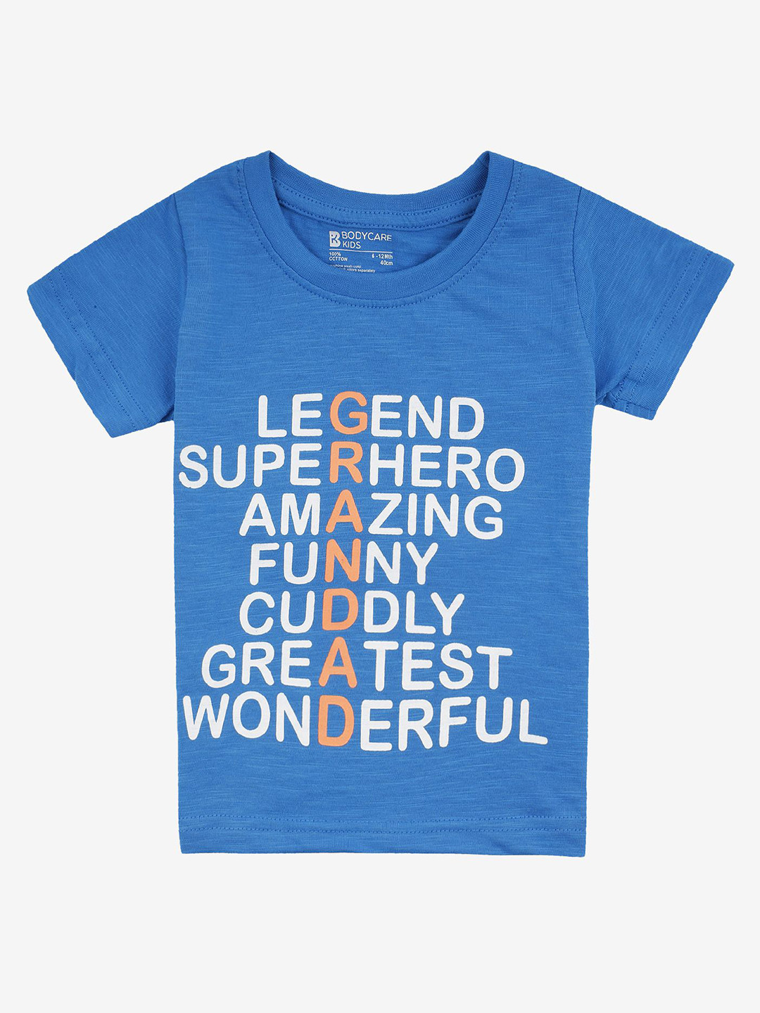 

Bodycare Boys Typography 2 Printed Extended Sleeves Pockets T-shirt, Blue