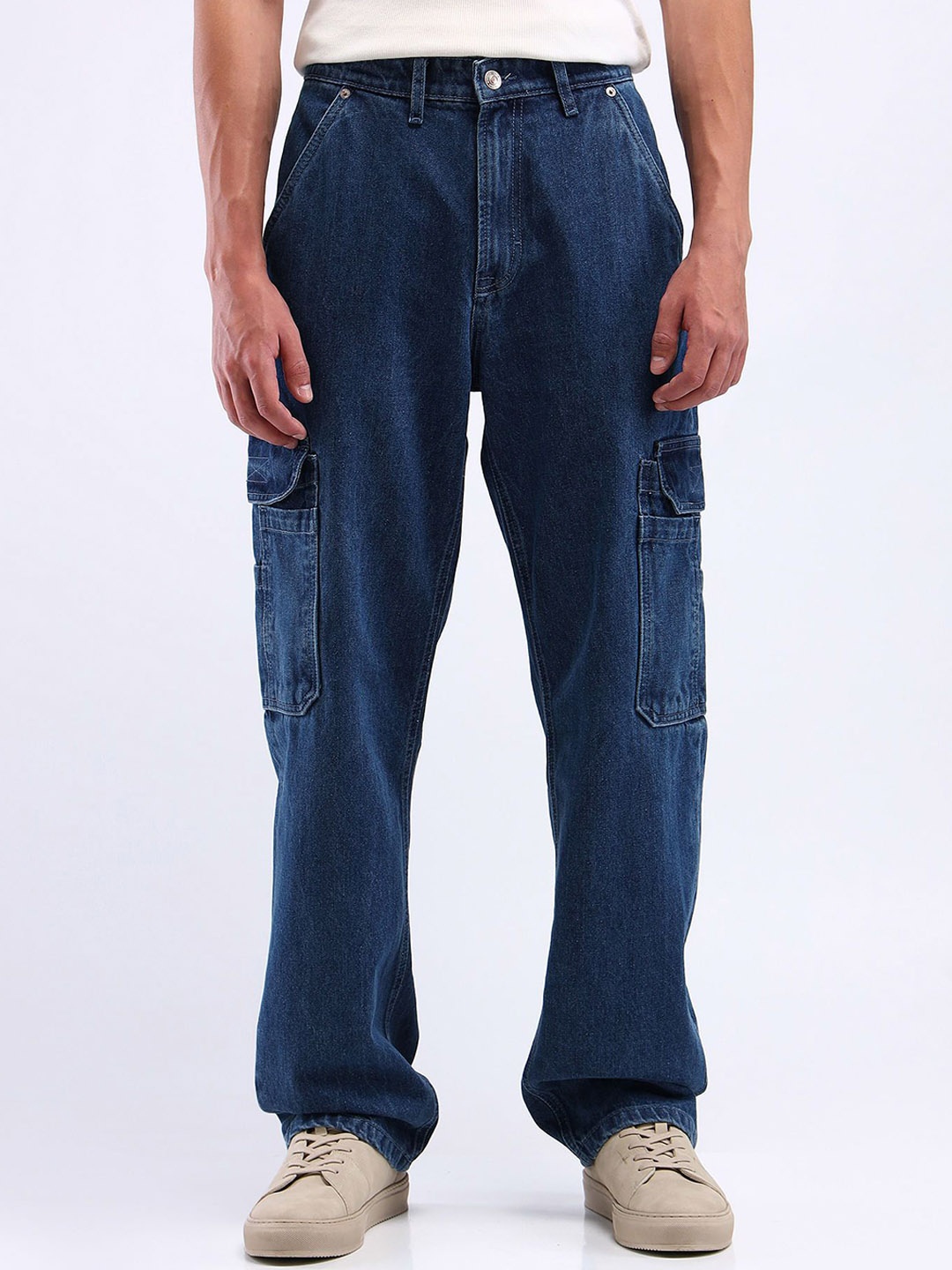 

Flying Machine Men High-Rise Stretchable Jeans, Blue