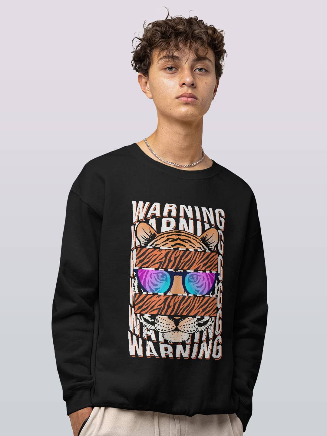 

macmerise Men Printed Sweatshirt, Black
