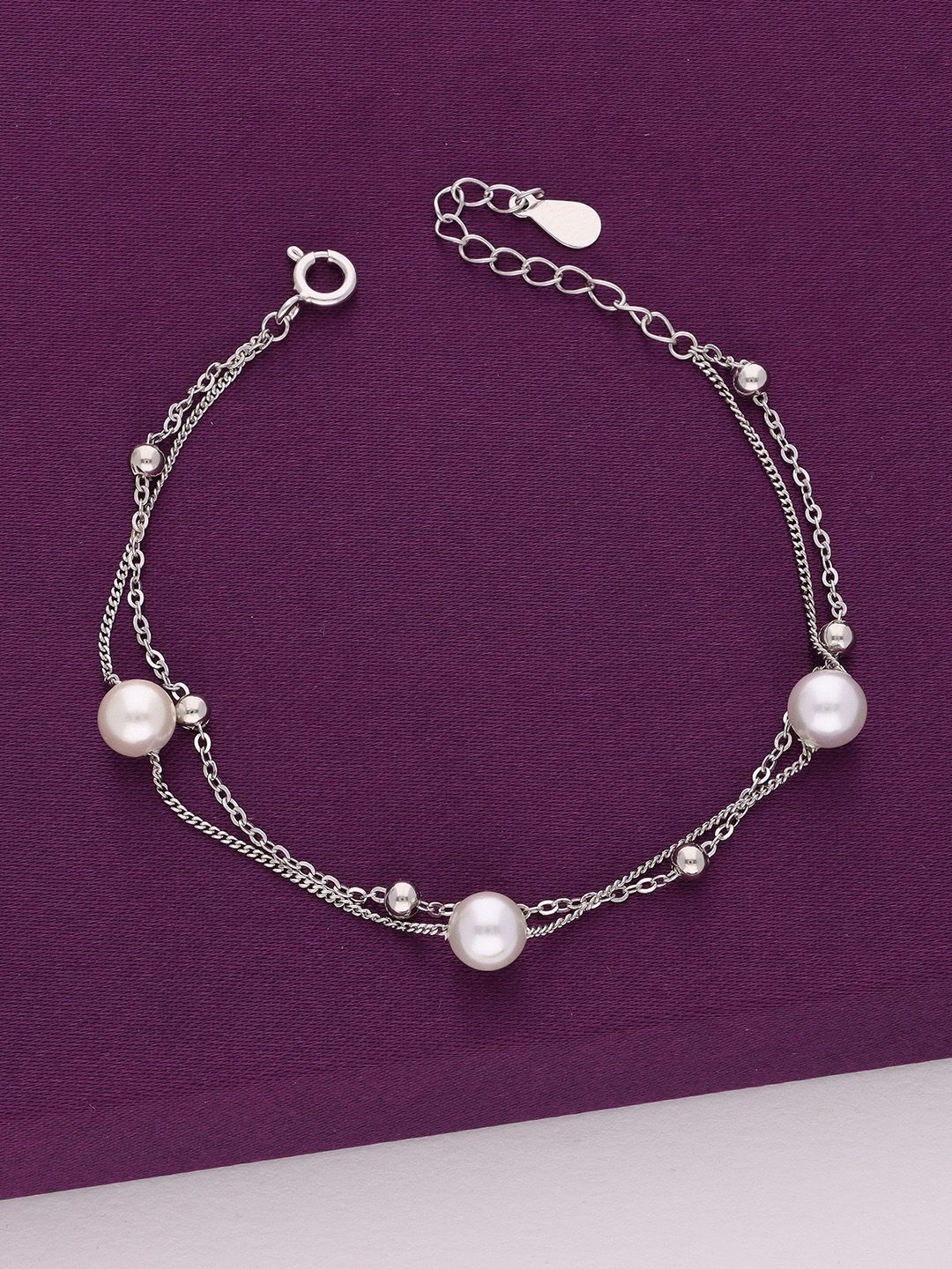 

KAI JEWEL Rhodium Plated 92.5 Sterling Silver Cubic Zirconia Multistrand Bracelet