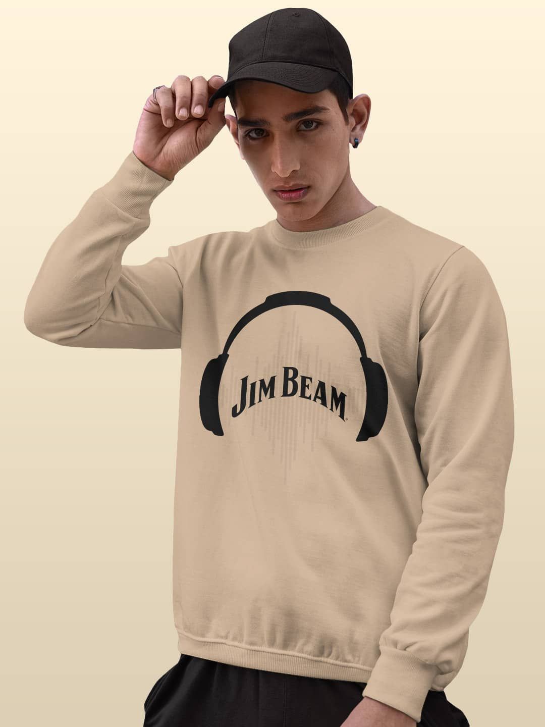 

macmerise Men Printed Sweatshirt, Beige