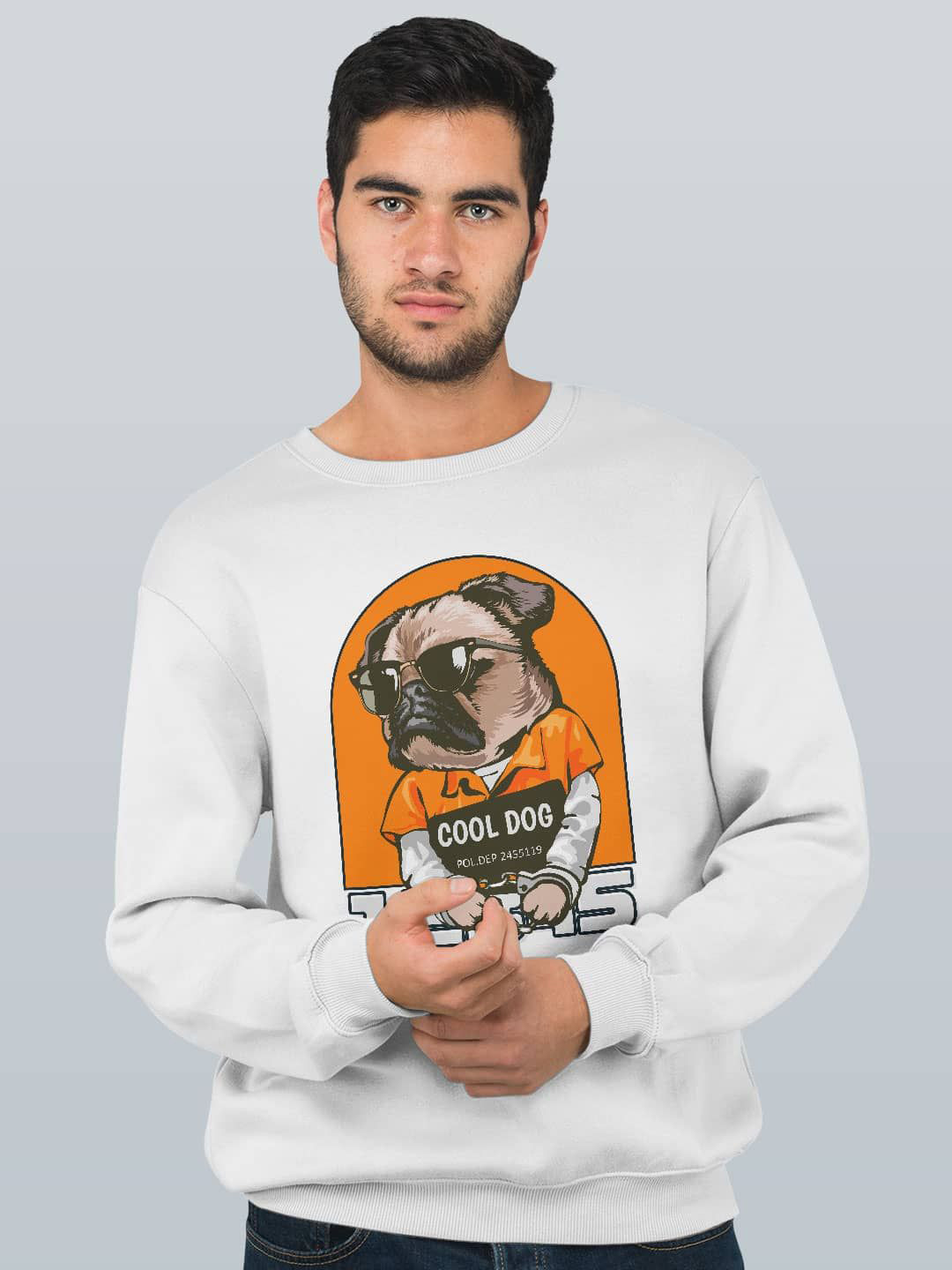 

macmerise Men Printed Sweatshirt, White