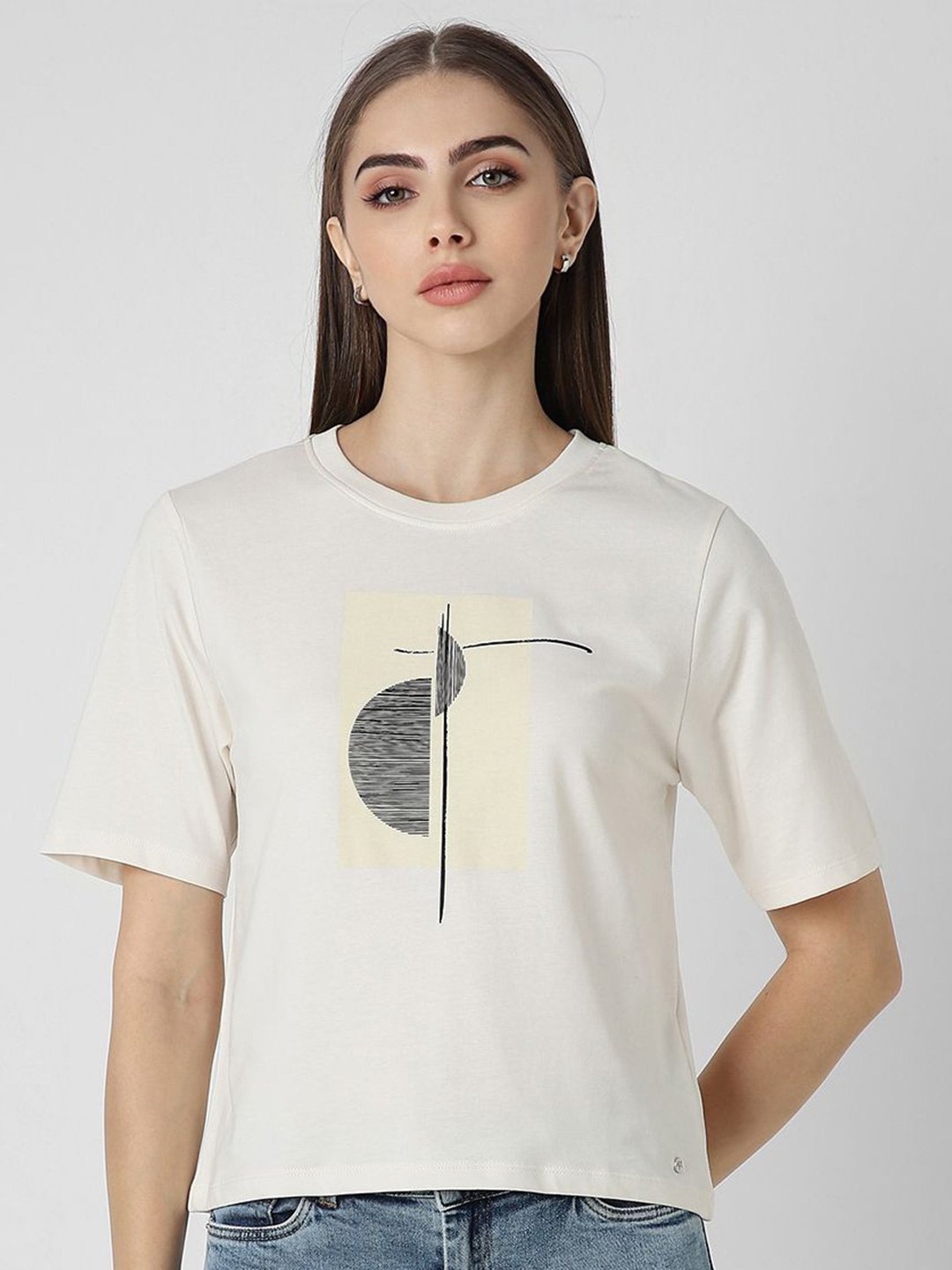 

Van Heusen Woman Print Cotton Top, White