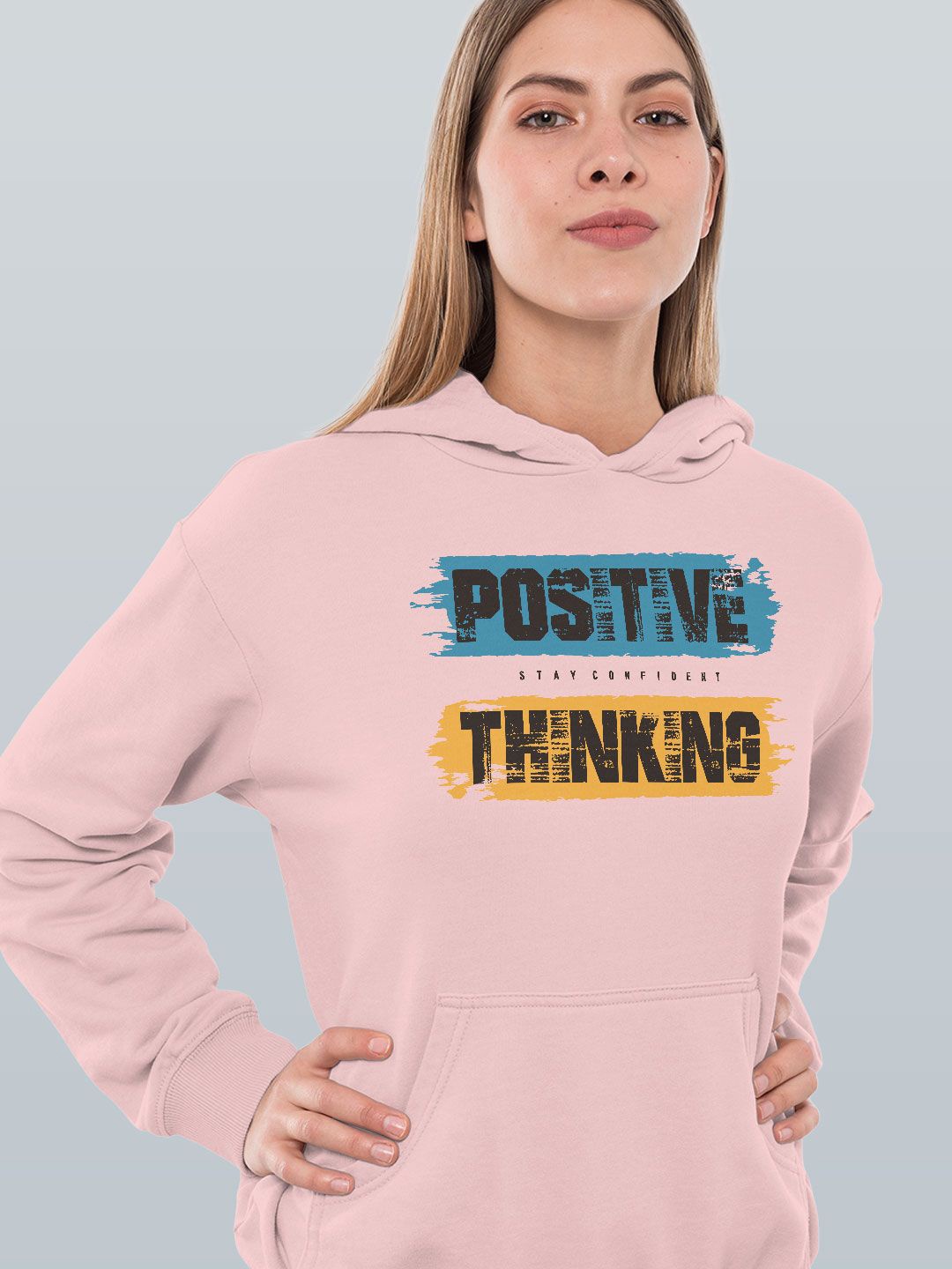 

macmerise Women Printed Hooded Sweatshirt, Pink