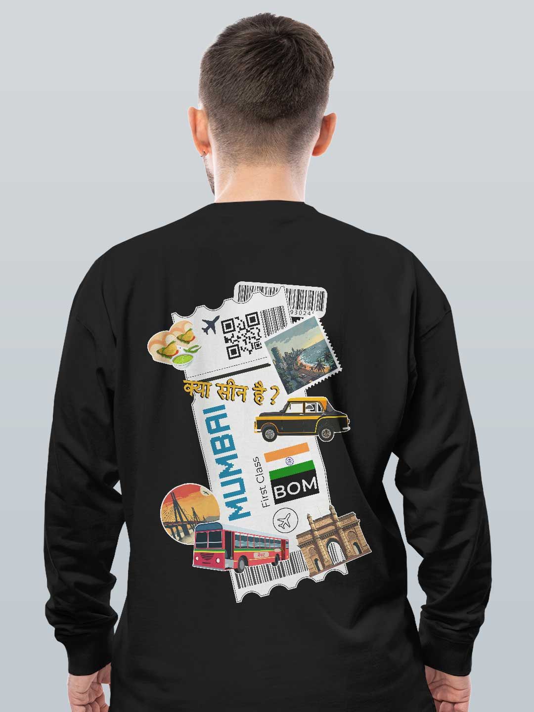 

macmerise Men Printed Sweatshirt, Black