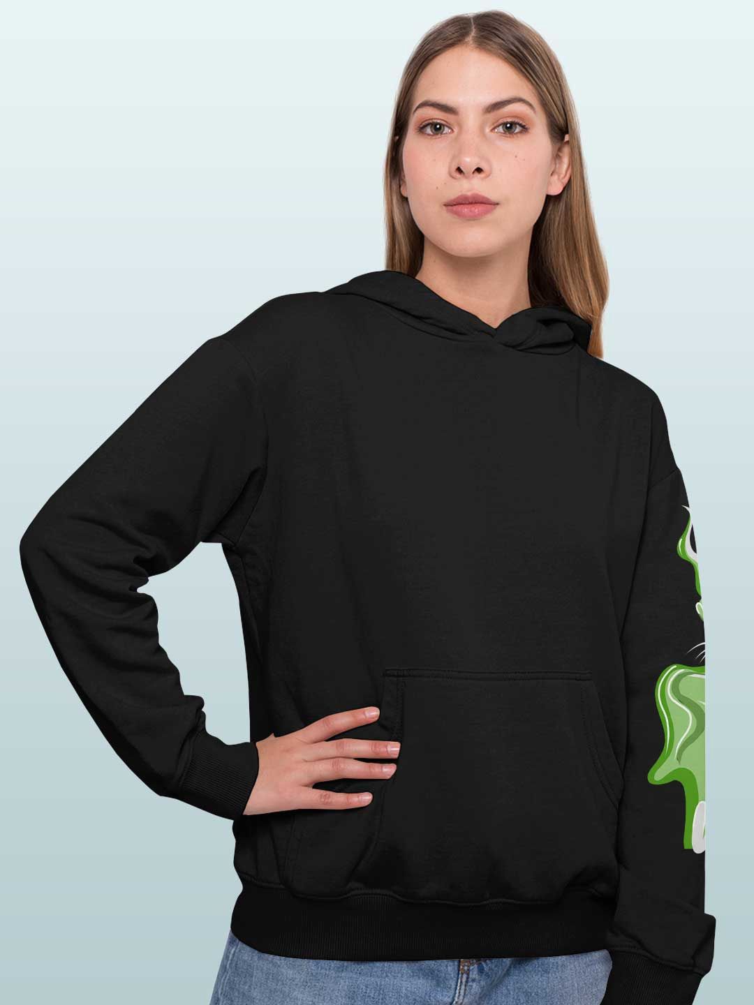 

macmerise Women Hooded Sweatshirt, Black